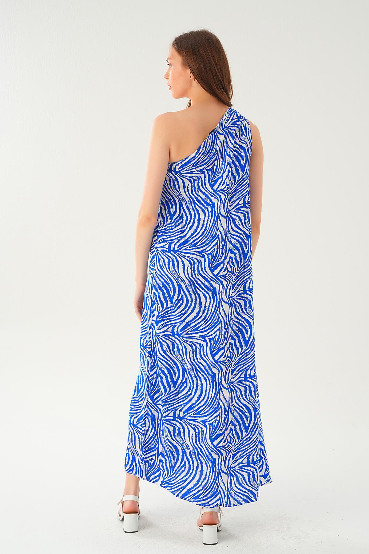 Saks Tek Omuz Elbise 407 - 4