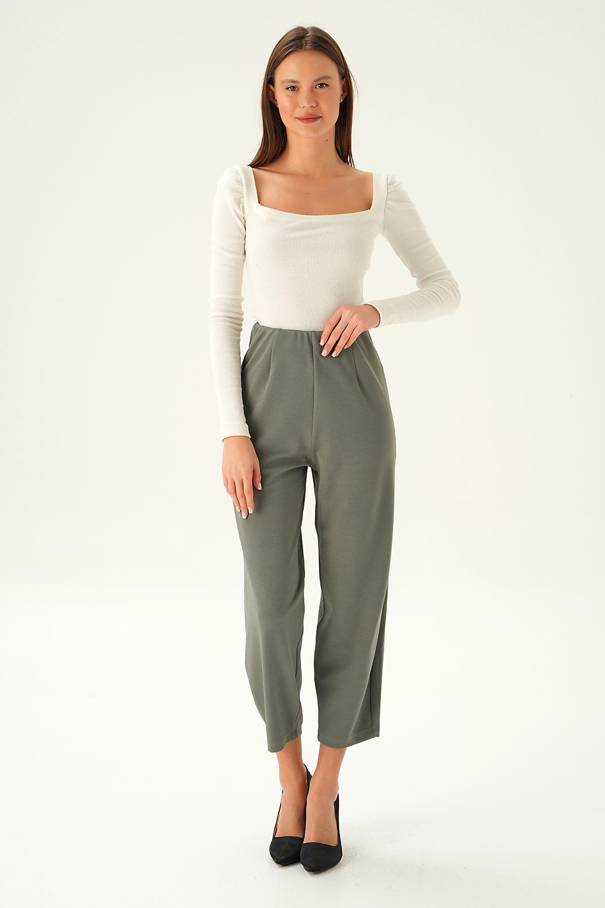 4071A Ön Pens Detay Balon Pantolon Gri - 1