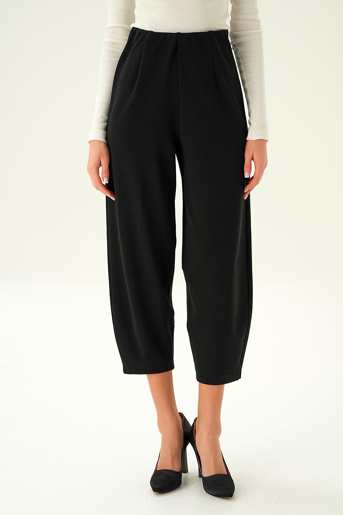 4071A Ön Pens Detay Balon Pantolon Siyah - 2