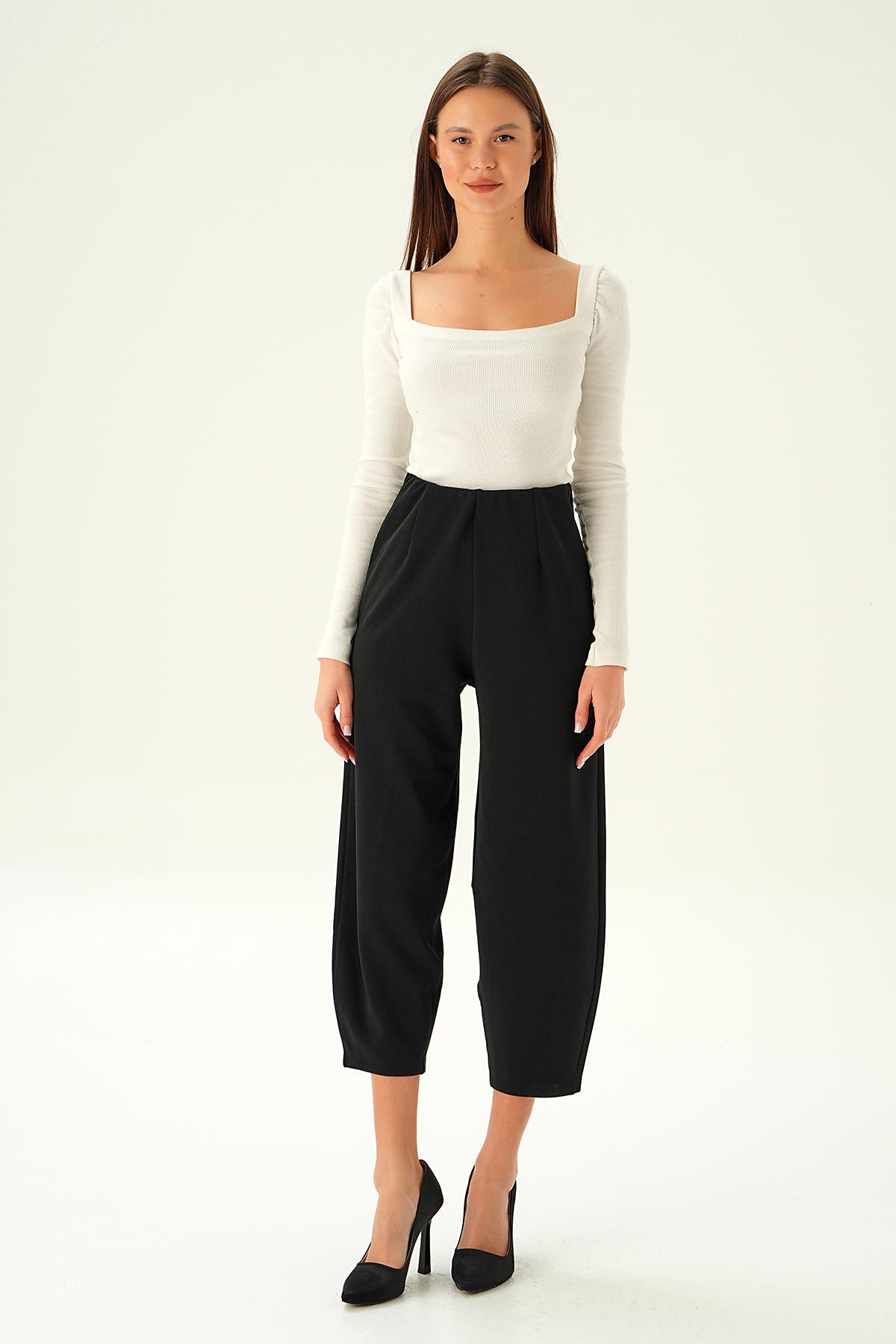 Siyah Ön Pens Detay Balon Pantolon 4071A - 6