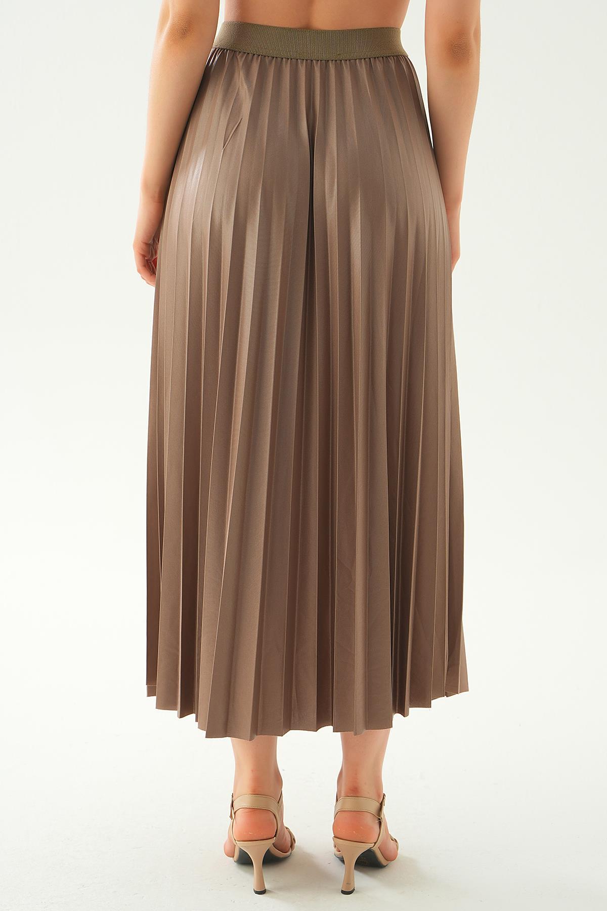 Bisküvi Bel Lastik Pliseli Etek 4080 - 5