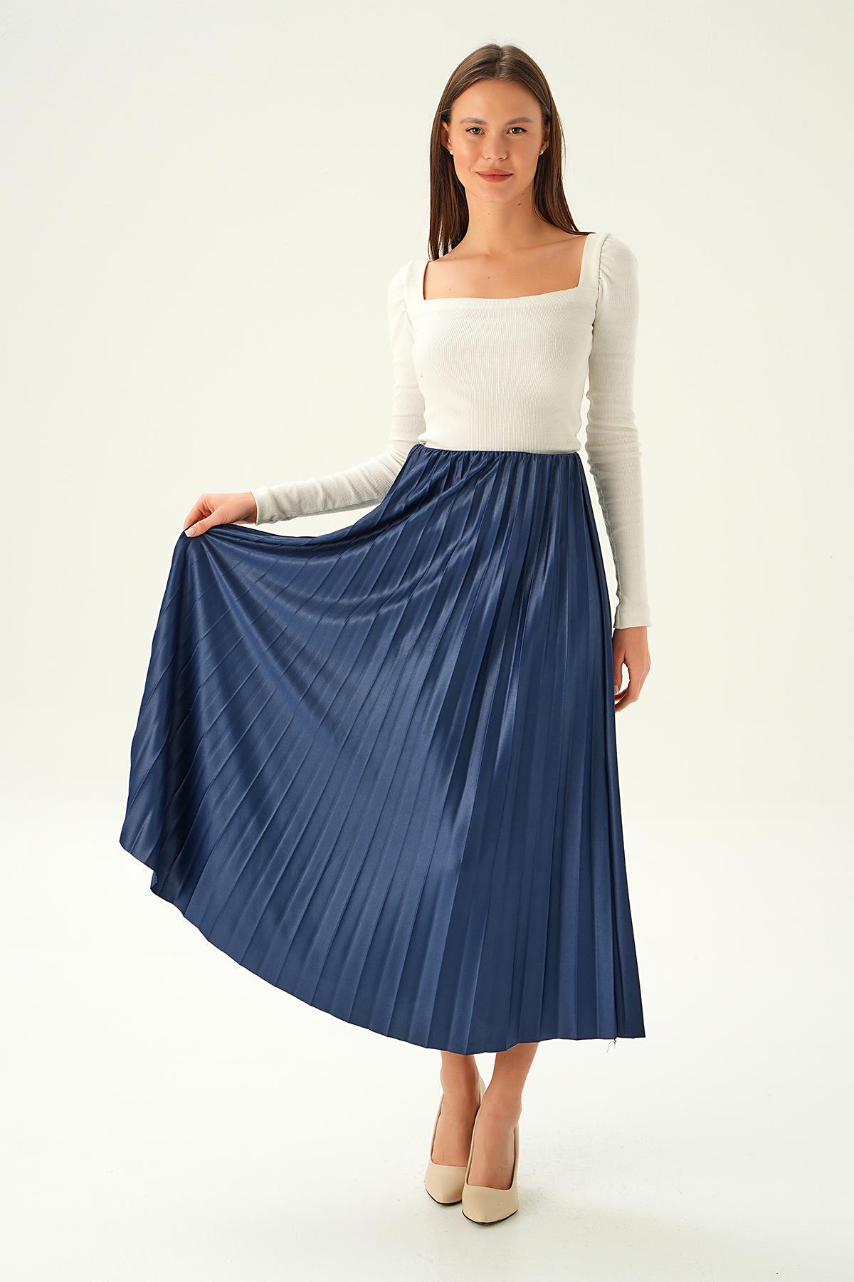 4080 Bel Lastik Pliseli Etek Laci - 1