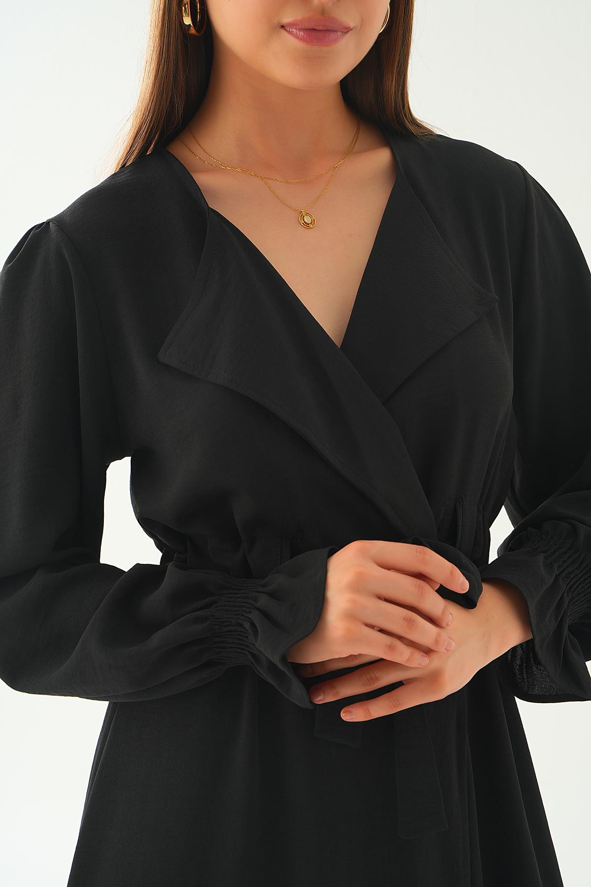 Siyah Belden Bağlamalı Kap 4087A - 4