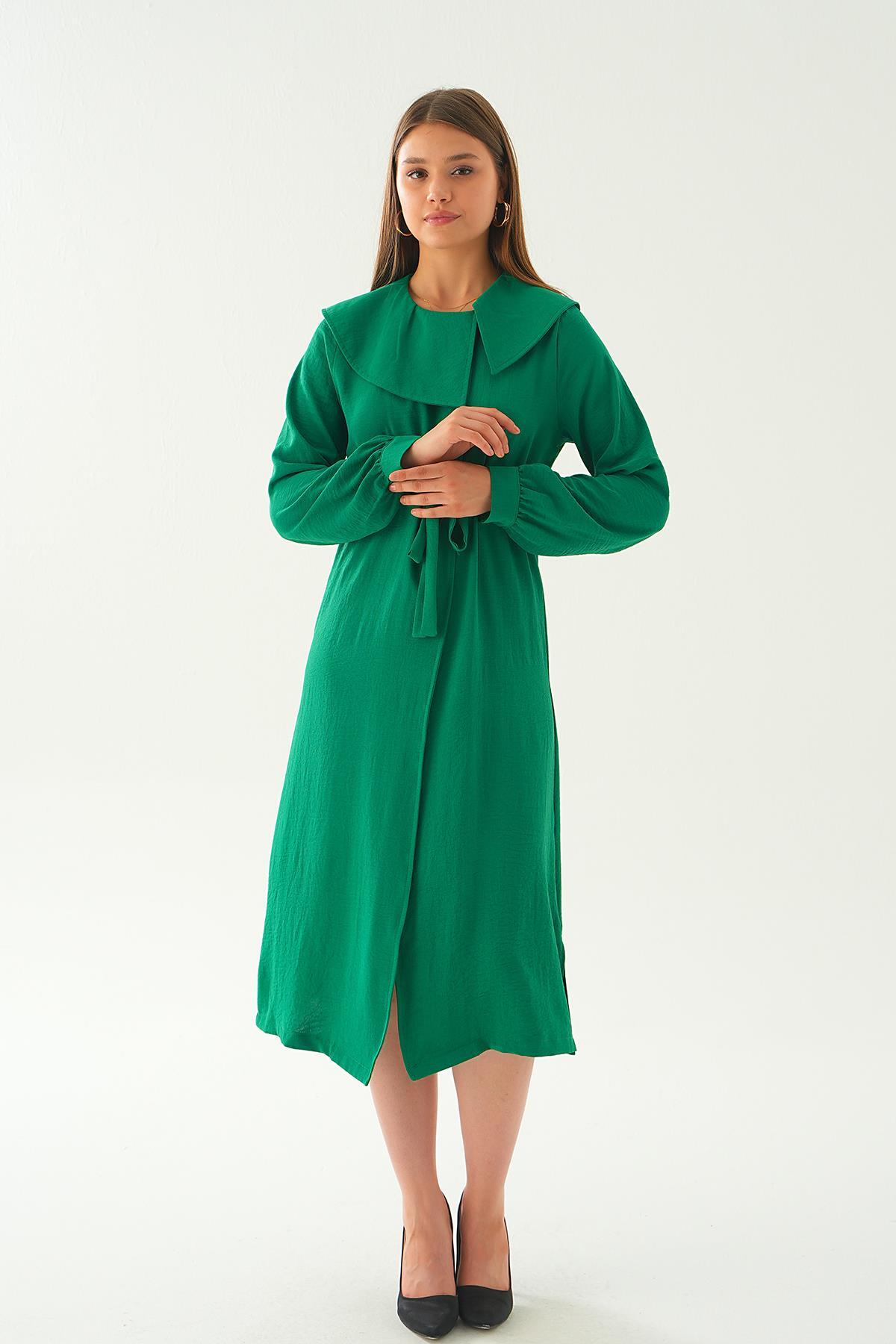 Benetton Yeşili Sivri Yakalı Kap 4089A - 4