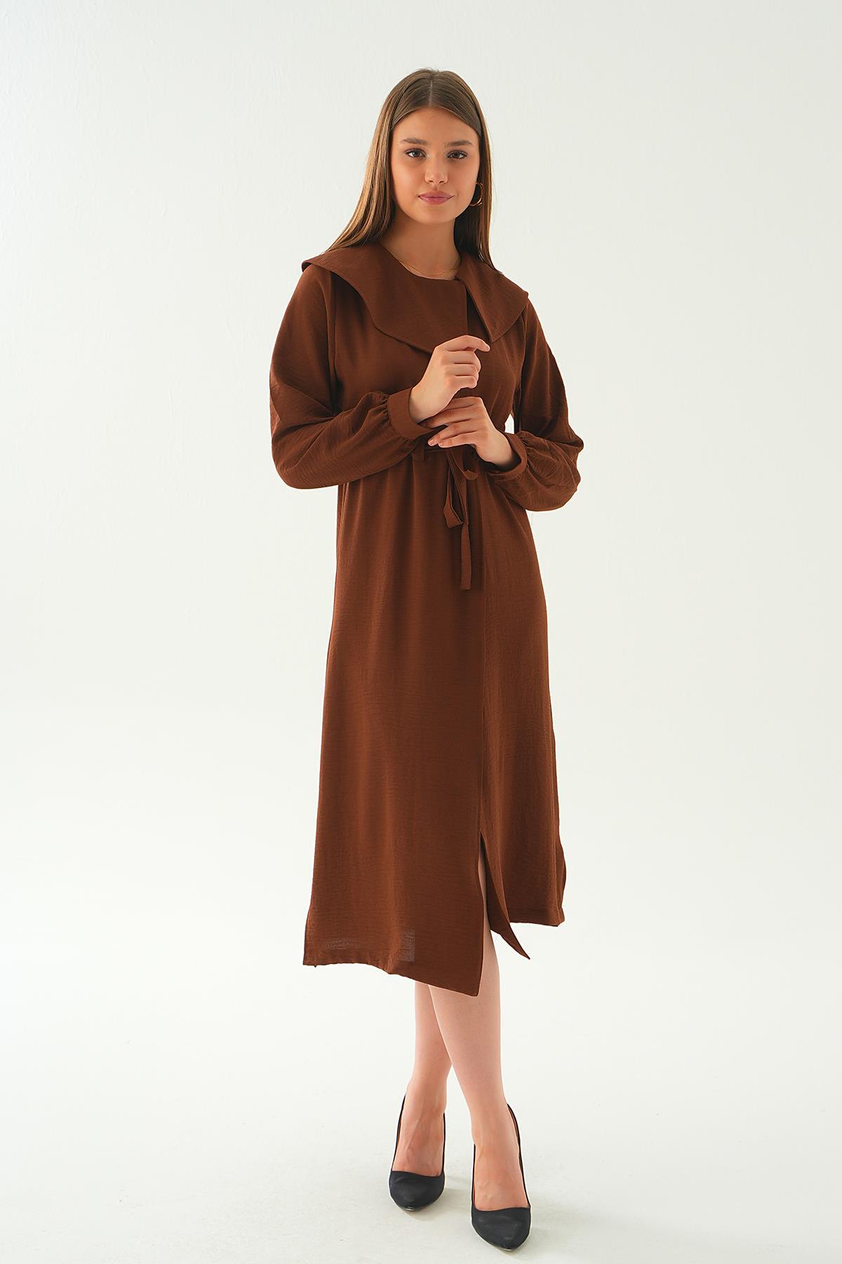 Kahve Sivri Yakalı Kap 4089A - 6