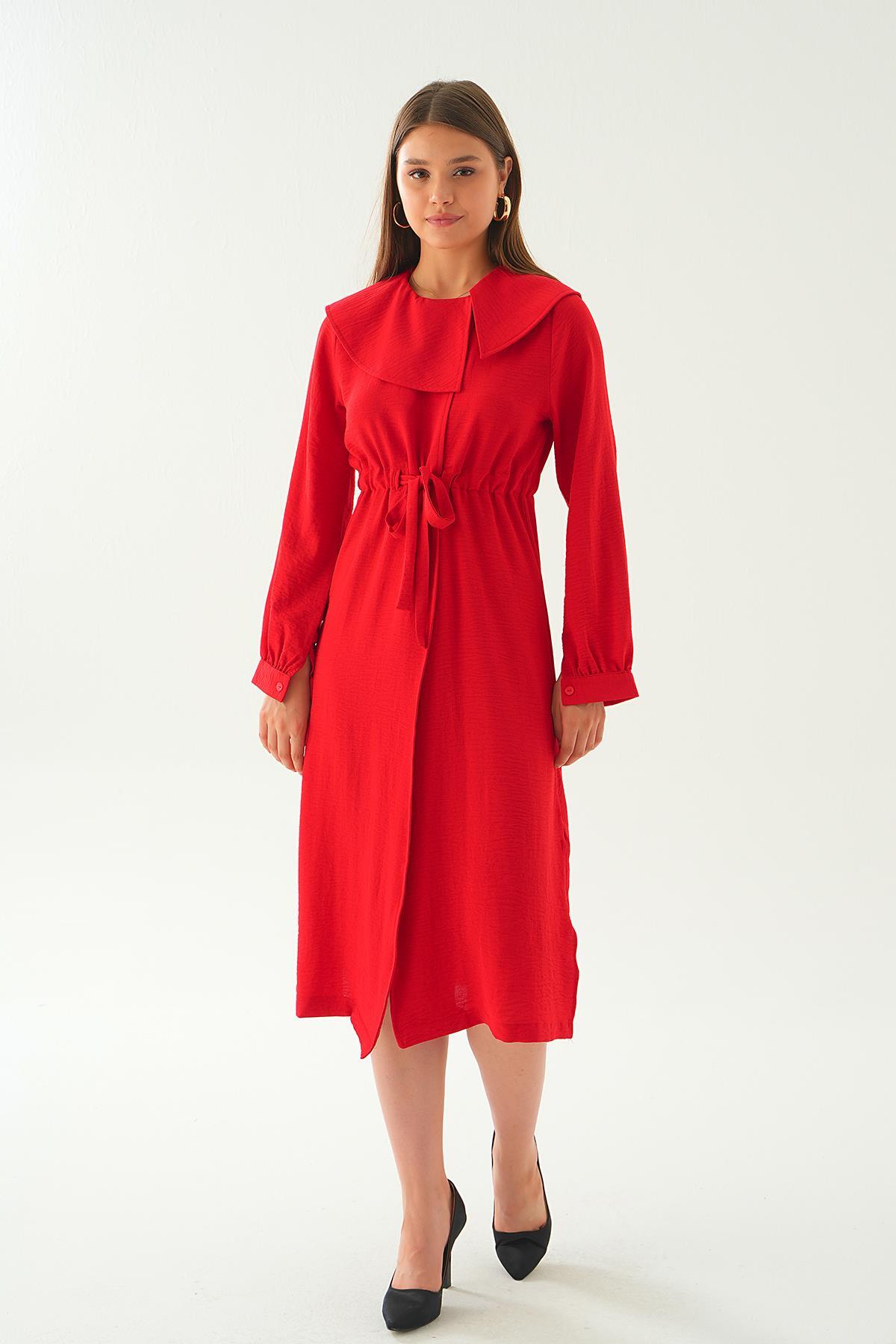 Kırmızı Sivri Yakalı Kap 4089A 