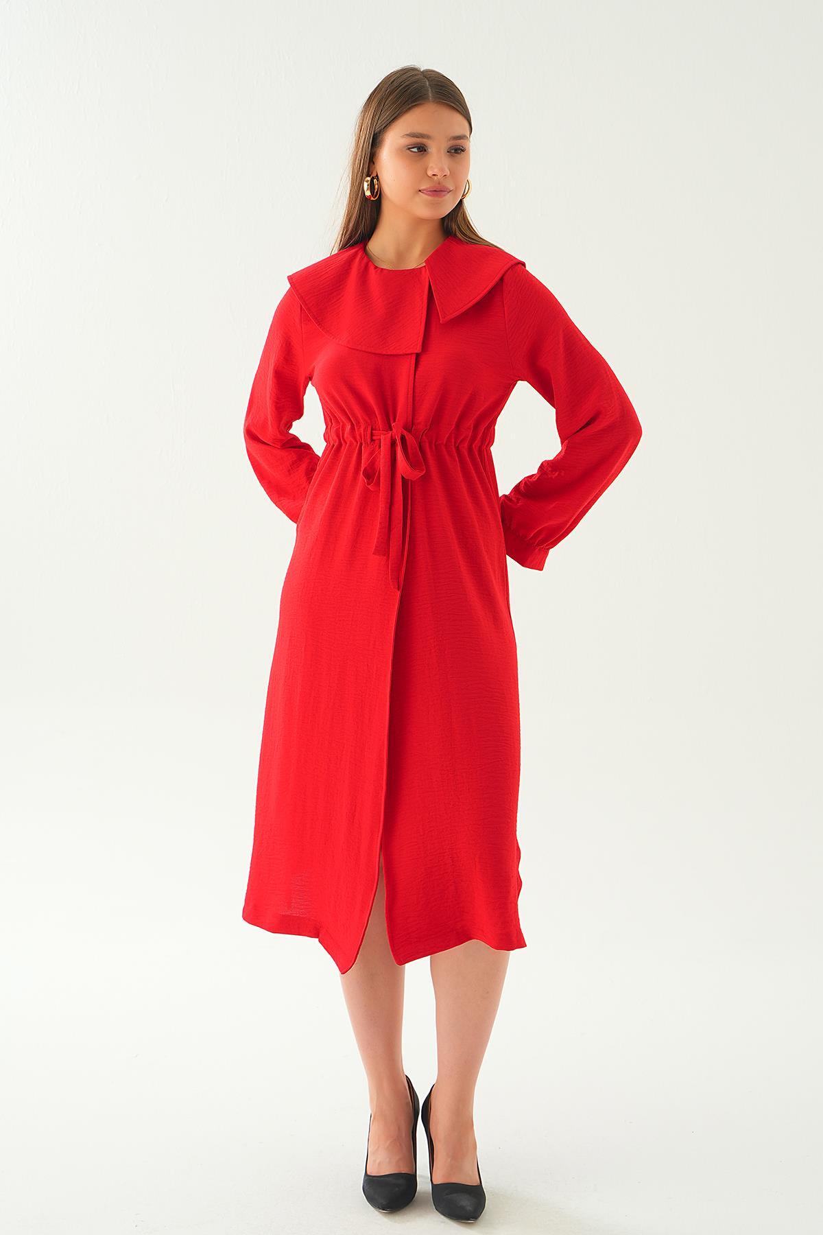 Kırmızı Sivri Yakalı Kap 4089A - 2