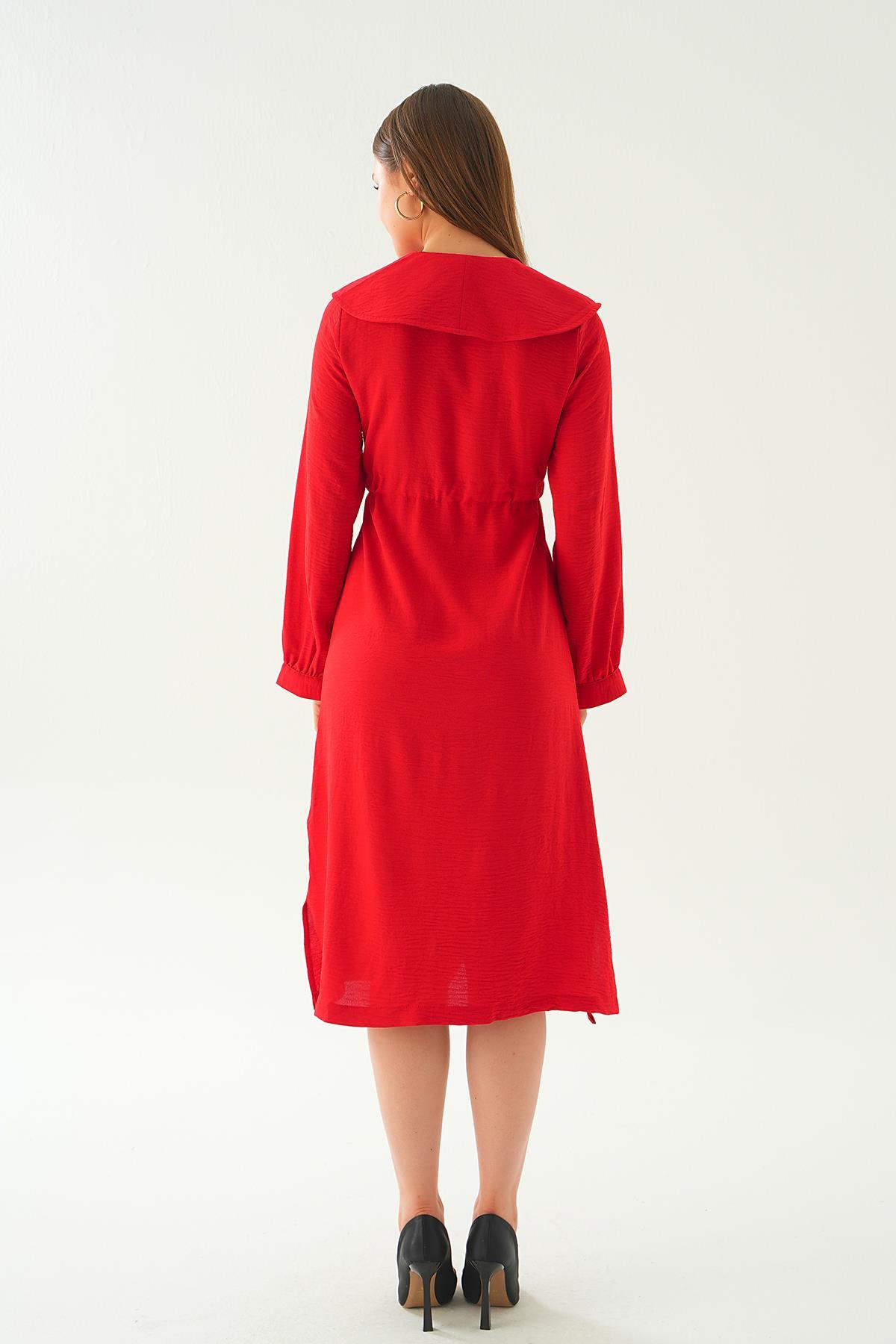 Kırmızı Sivri Yakalı Kap 4089A - 5