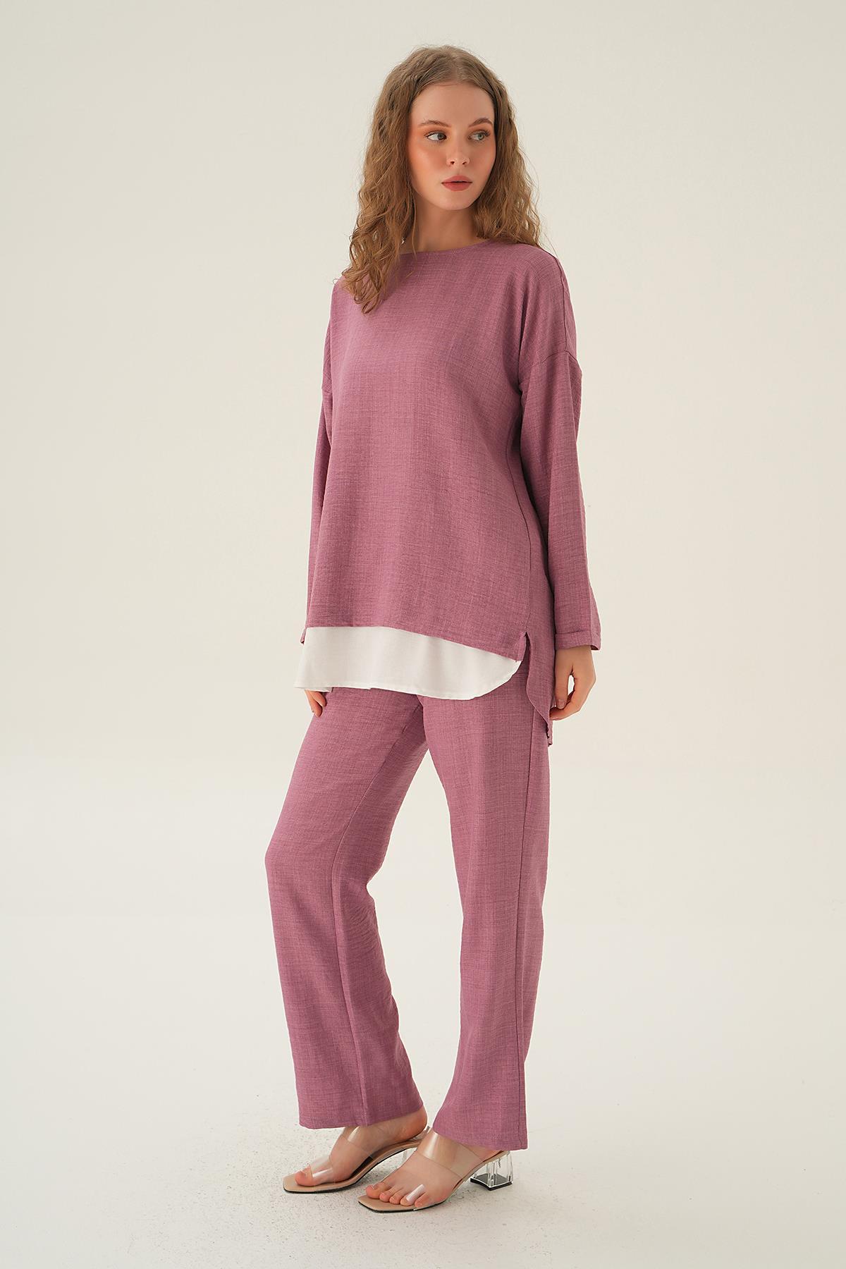 Gül Parçalı Tunik Pantolon Takım 4090A - 4