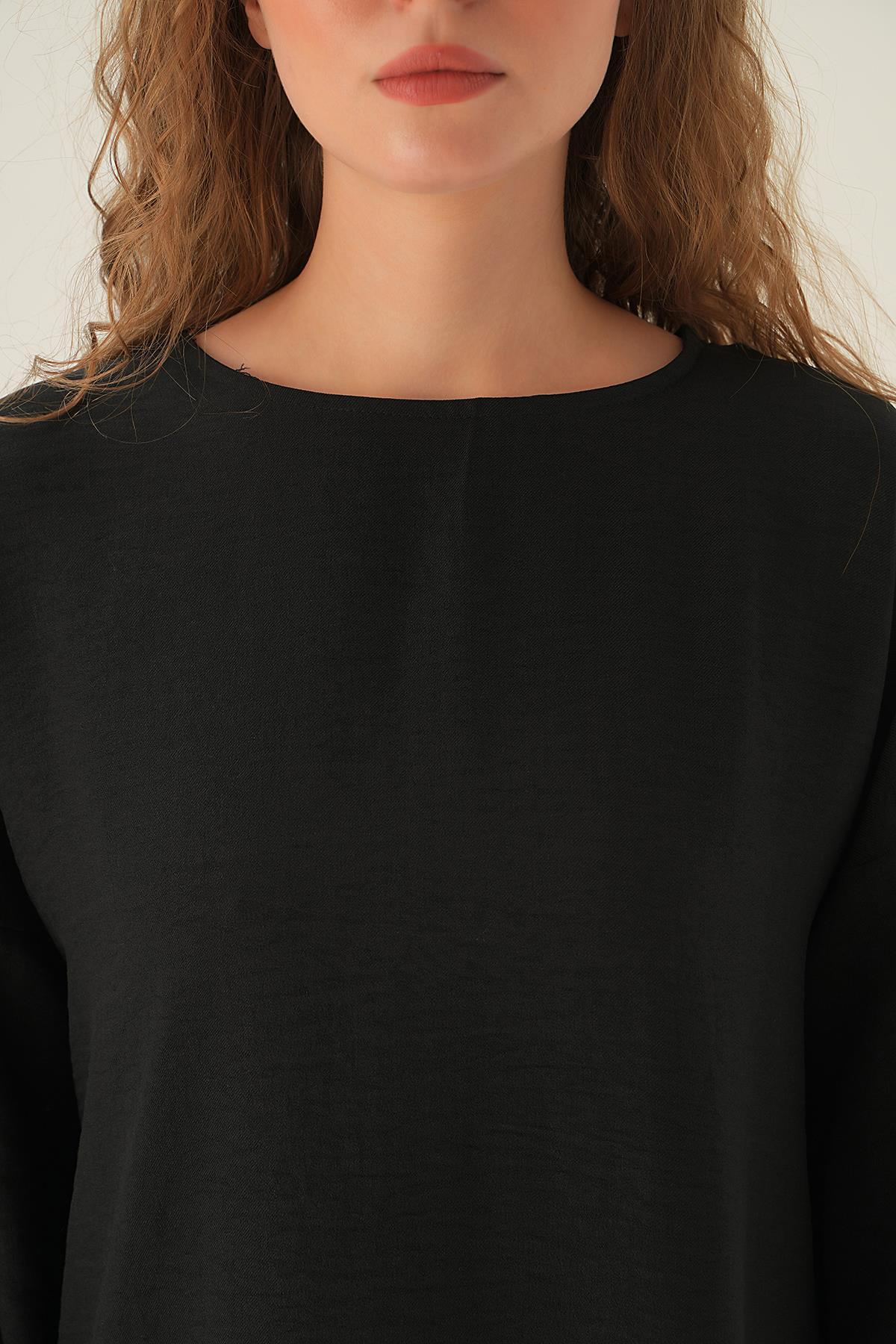 Siyah Parçalı Tunik Pantolon Takım 4090A - 2