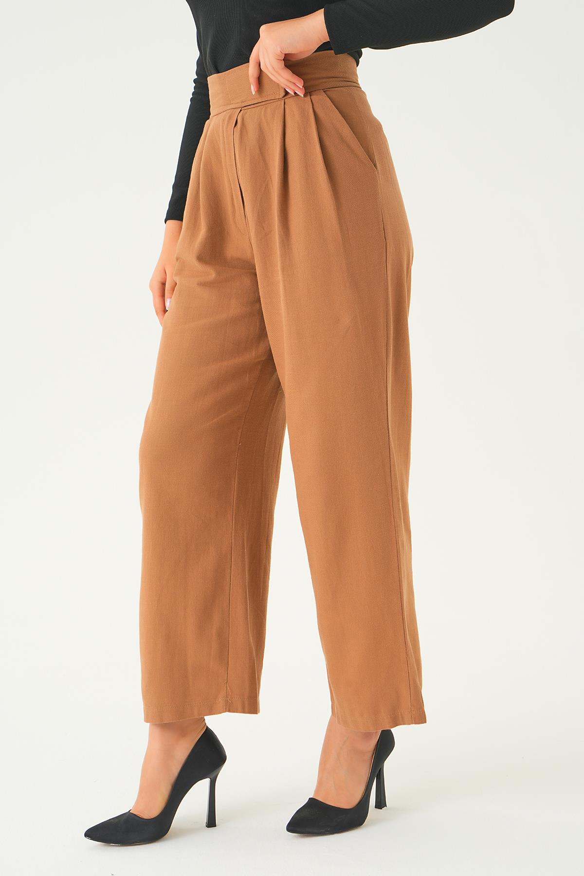 Vizon Cırtlı Palazzo Pantolon 4096A - 4