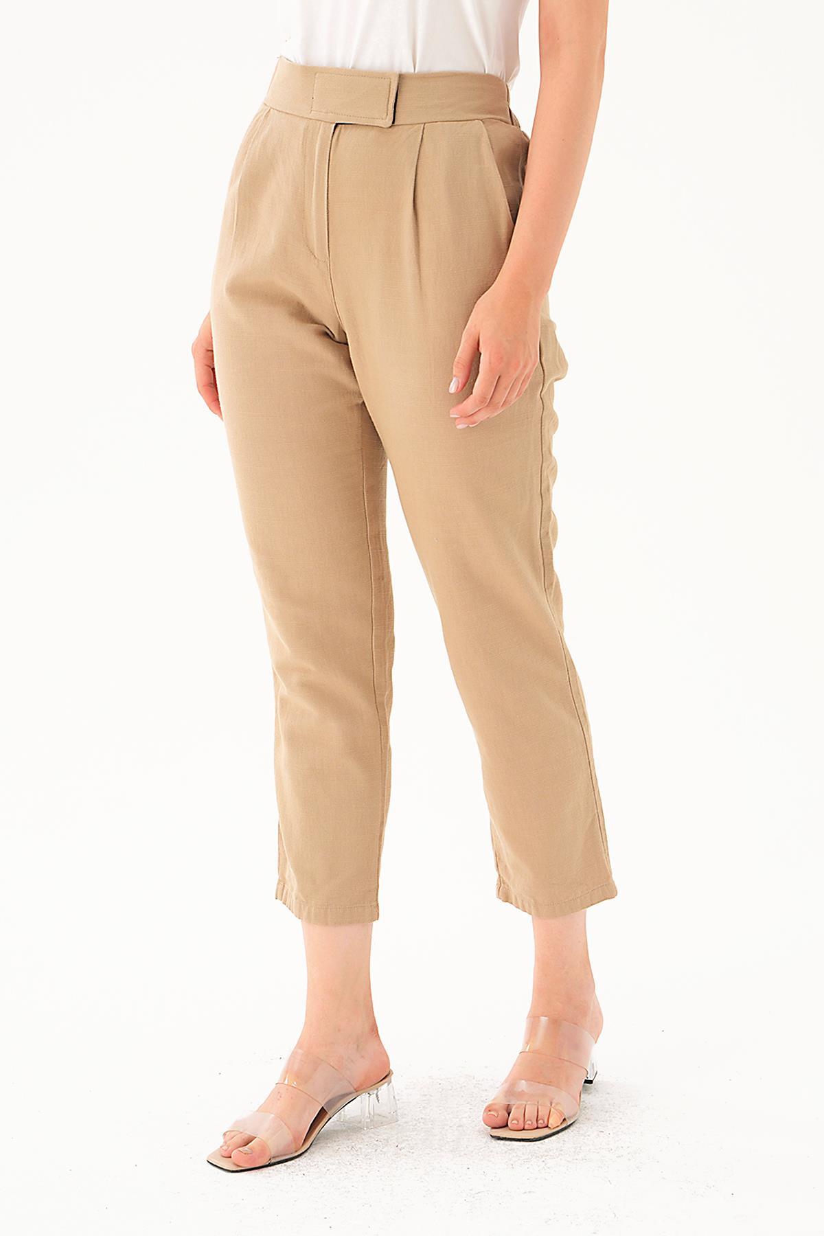 4097A Cırtlı Havuç Pantolon Bej - 3