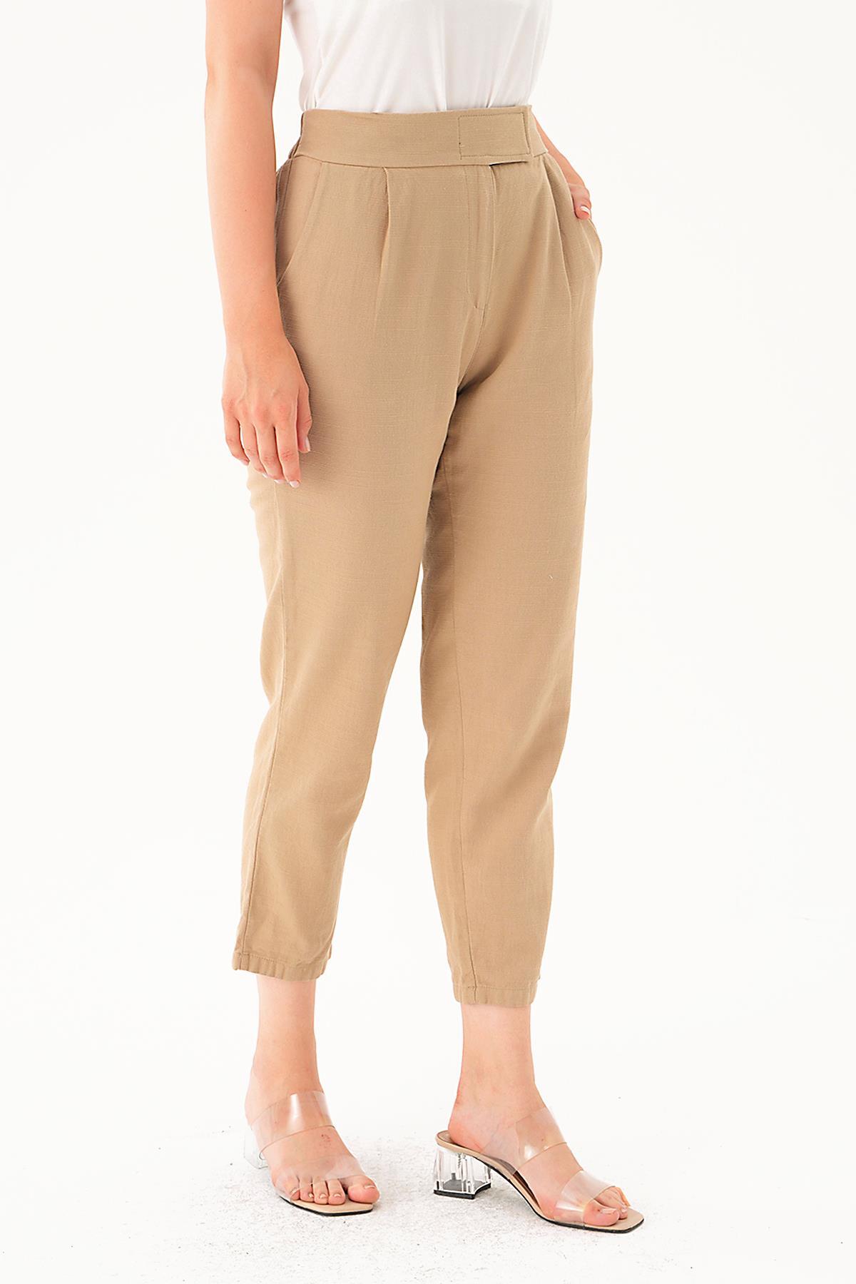 Bej Cırtlı Havuç Pantolon 4097A - 2