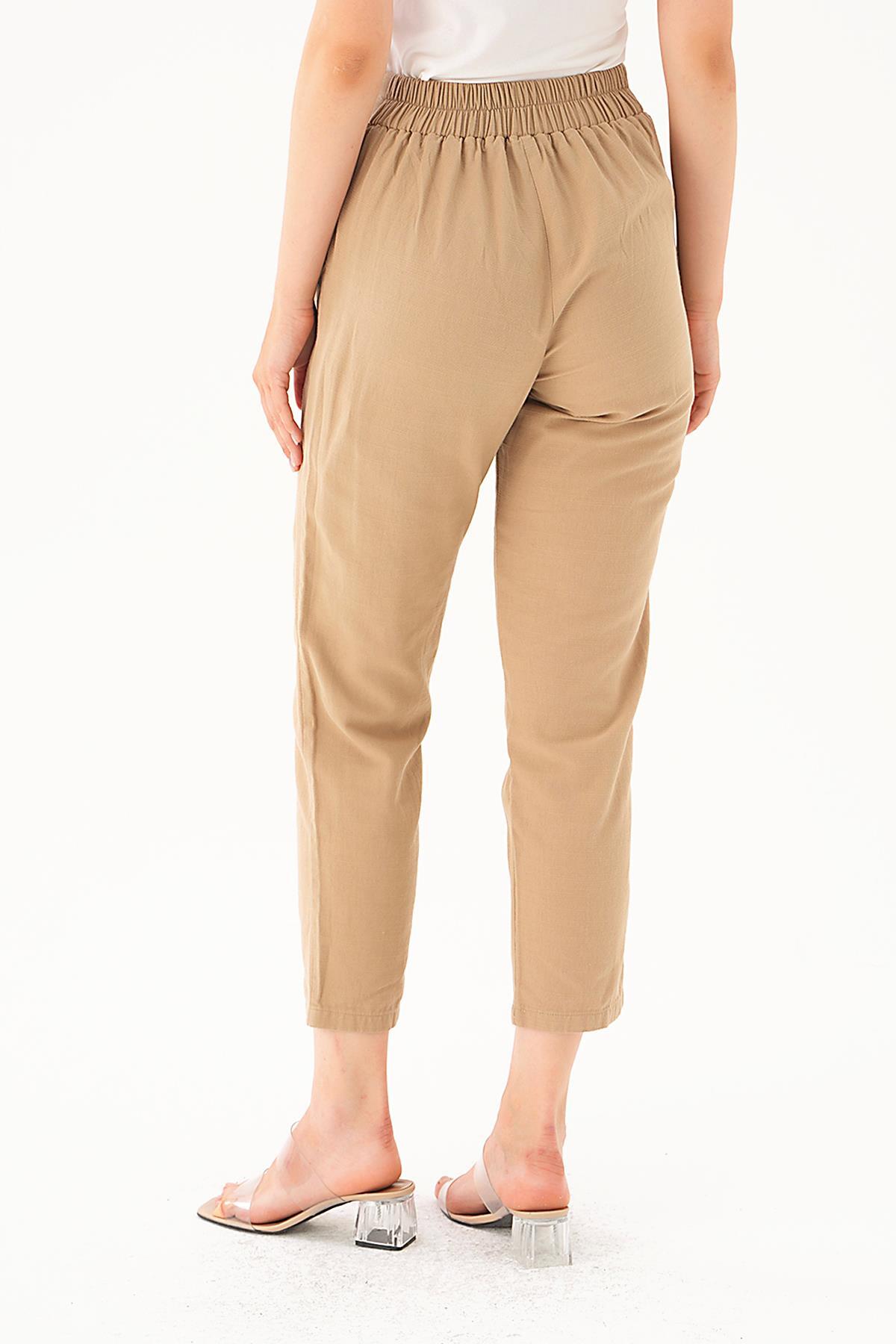 Bej Cırtlı Havuç Pantolon 4097A - 5