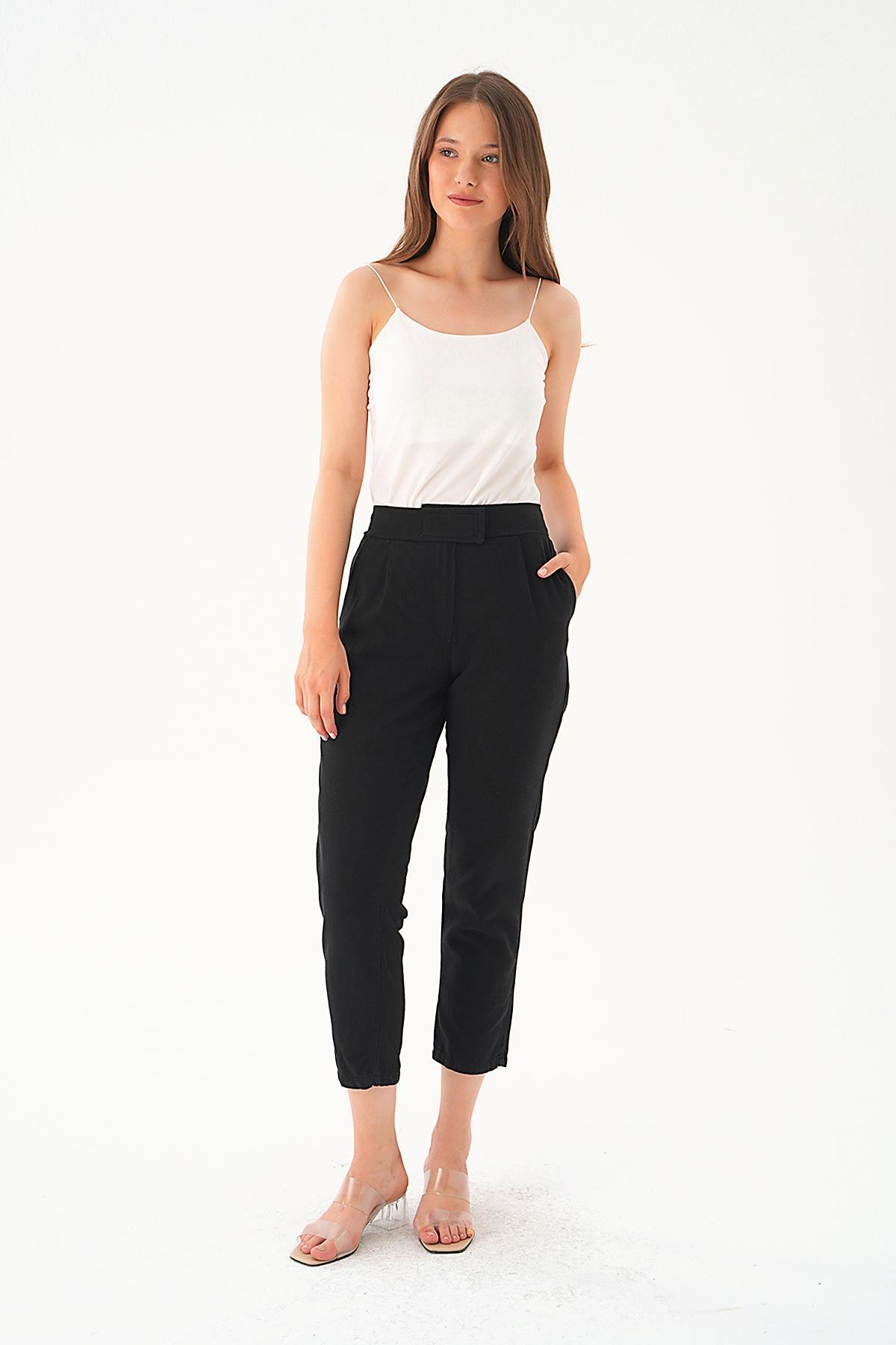 Siyah Cırtlı Havuç Pantolon 4097A - 2