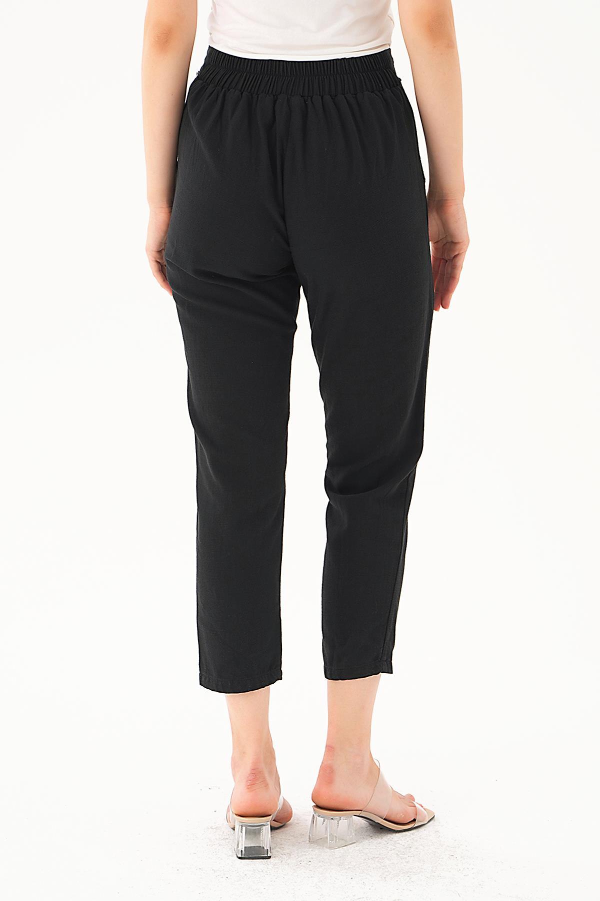 Siyah Cırtlı Havuç Pantolon 4097A - 5