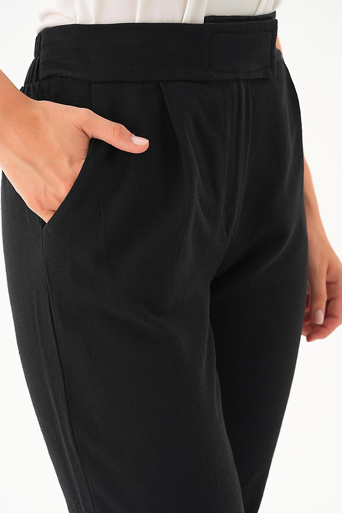 Siyah Cırtlı Havuç Pantolon 4097A - 6