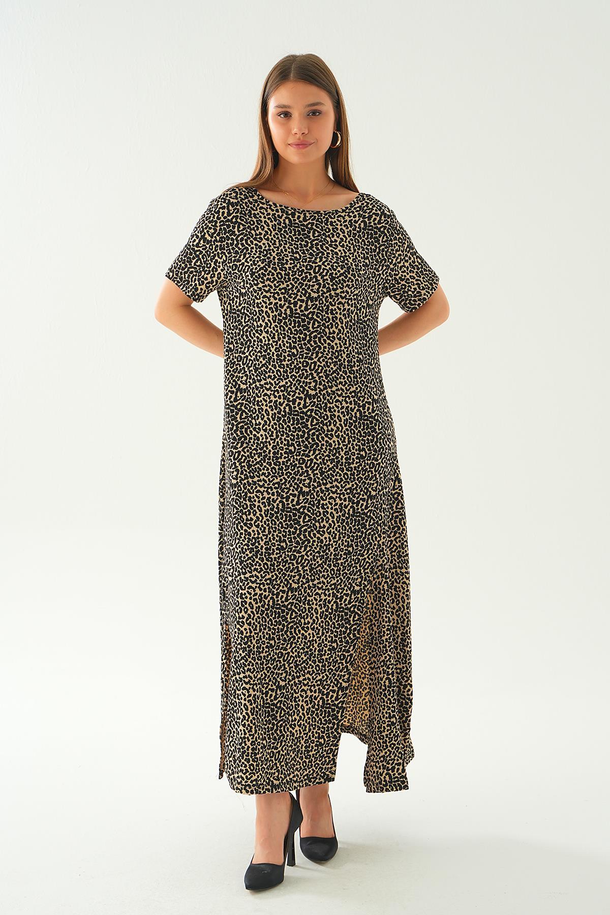 Vizon Ön Yırtmaçlı Elbise 410 - 3