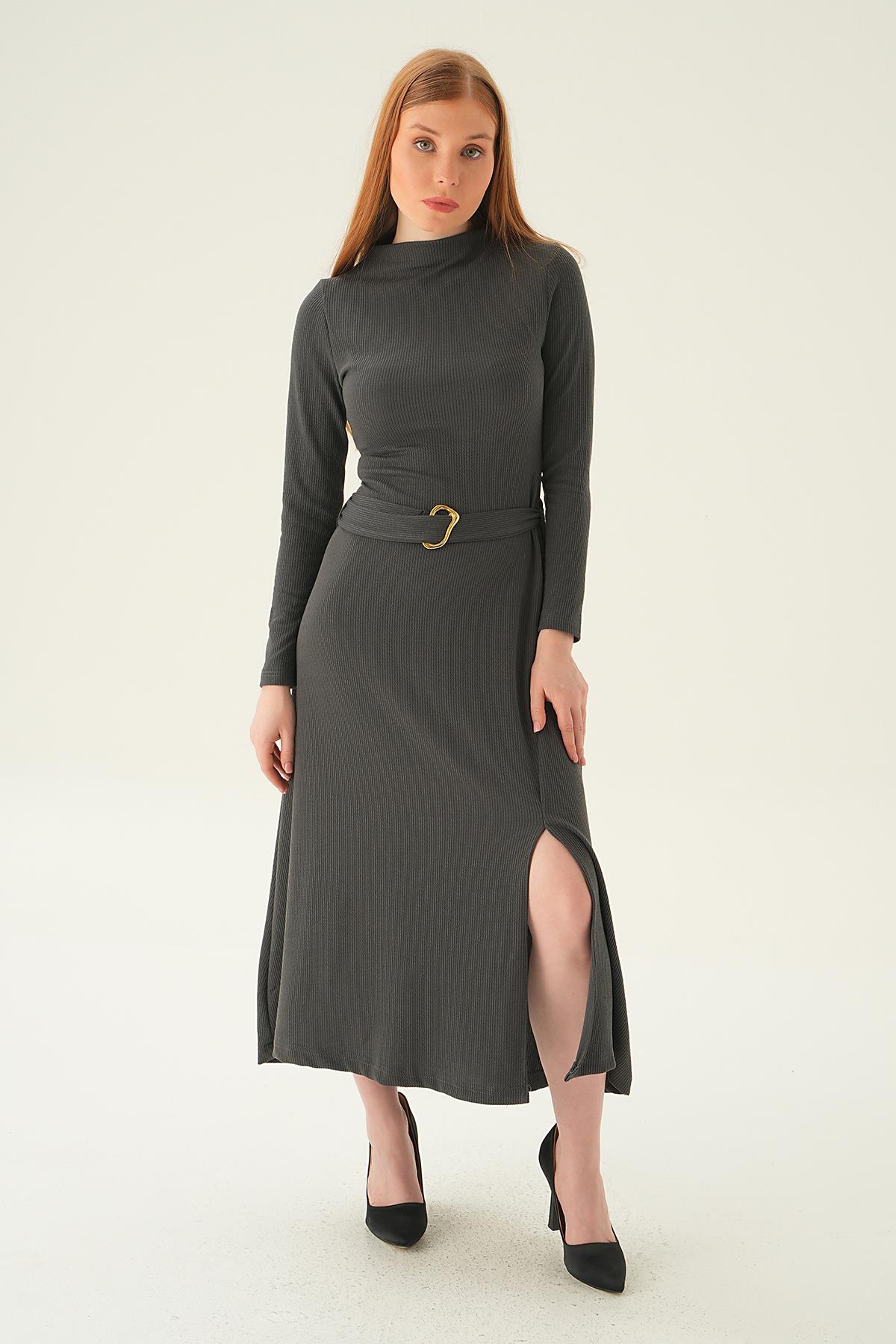 Füme Kemer Detay Elbise 4100 