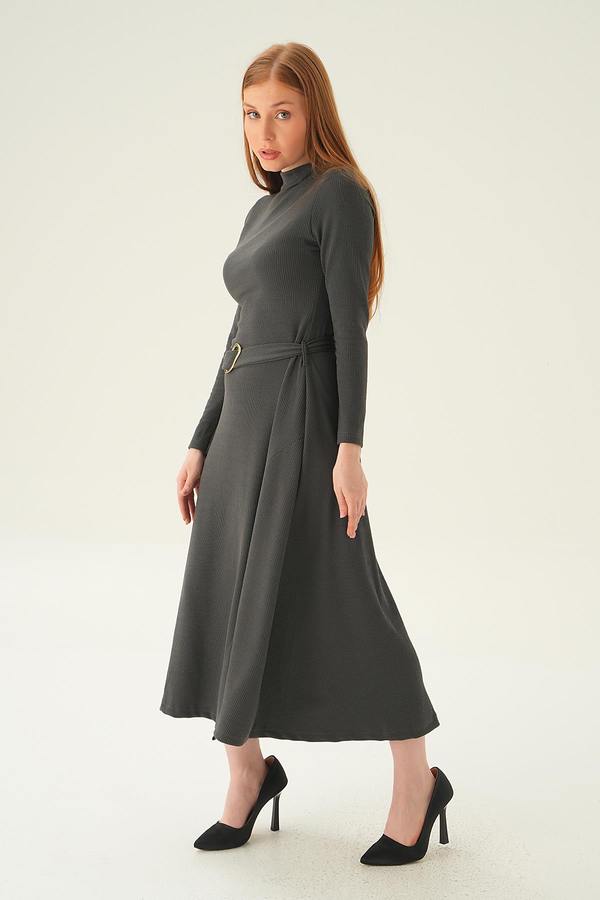 Füme Kemer Detay Elbise 4100 - 3