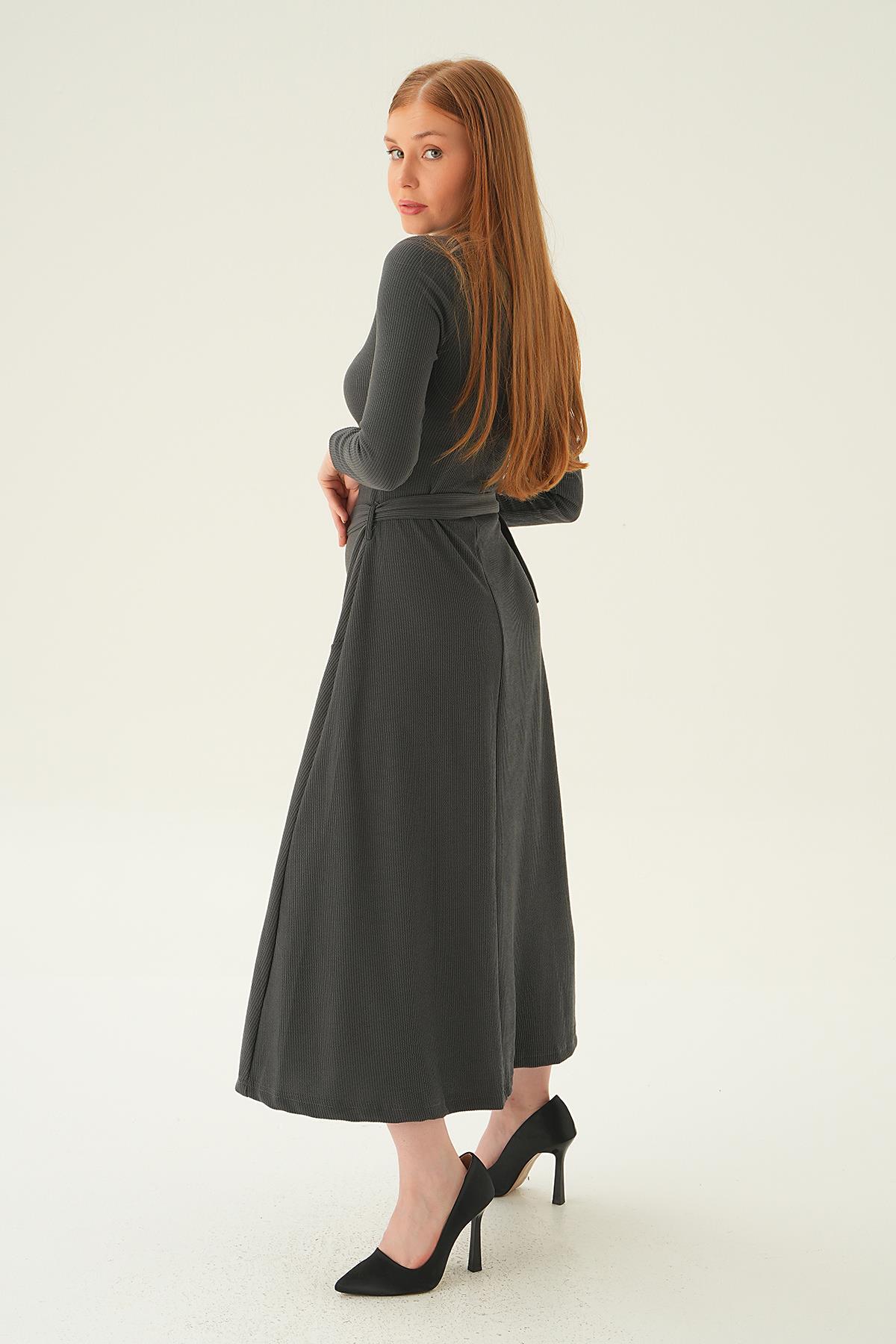 Füme Kemer Detay Elbise 4100 - 4