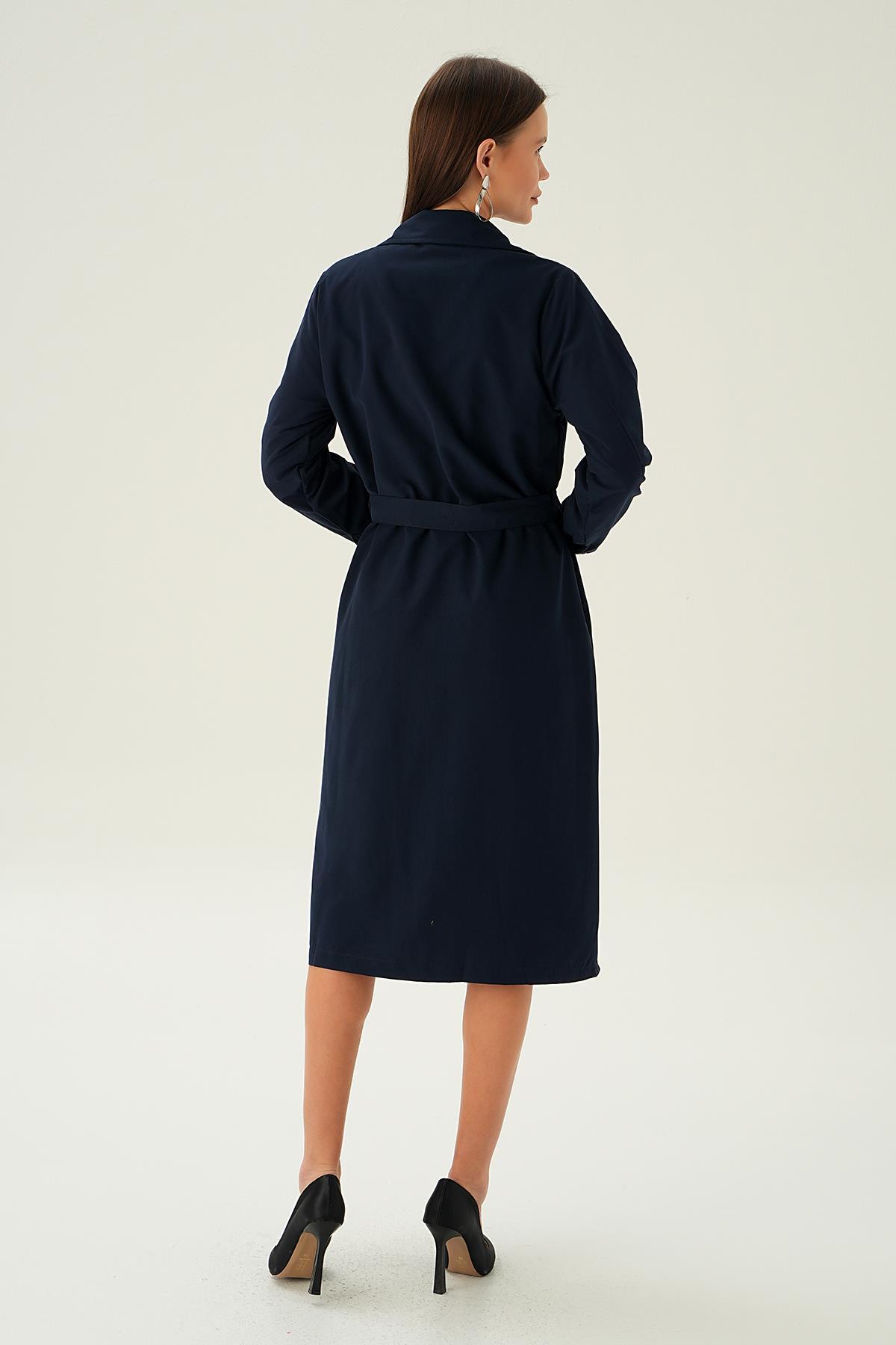 Laci Kemer Detay Düğmeli Trençkot 4102A - 4