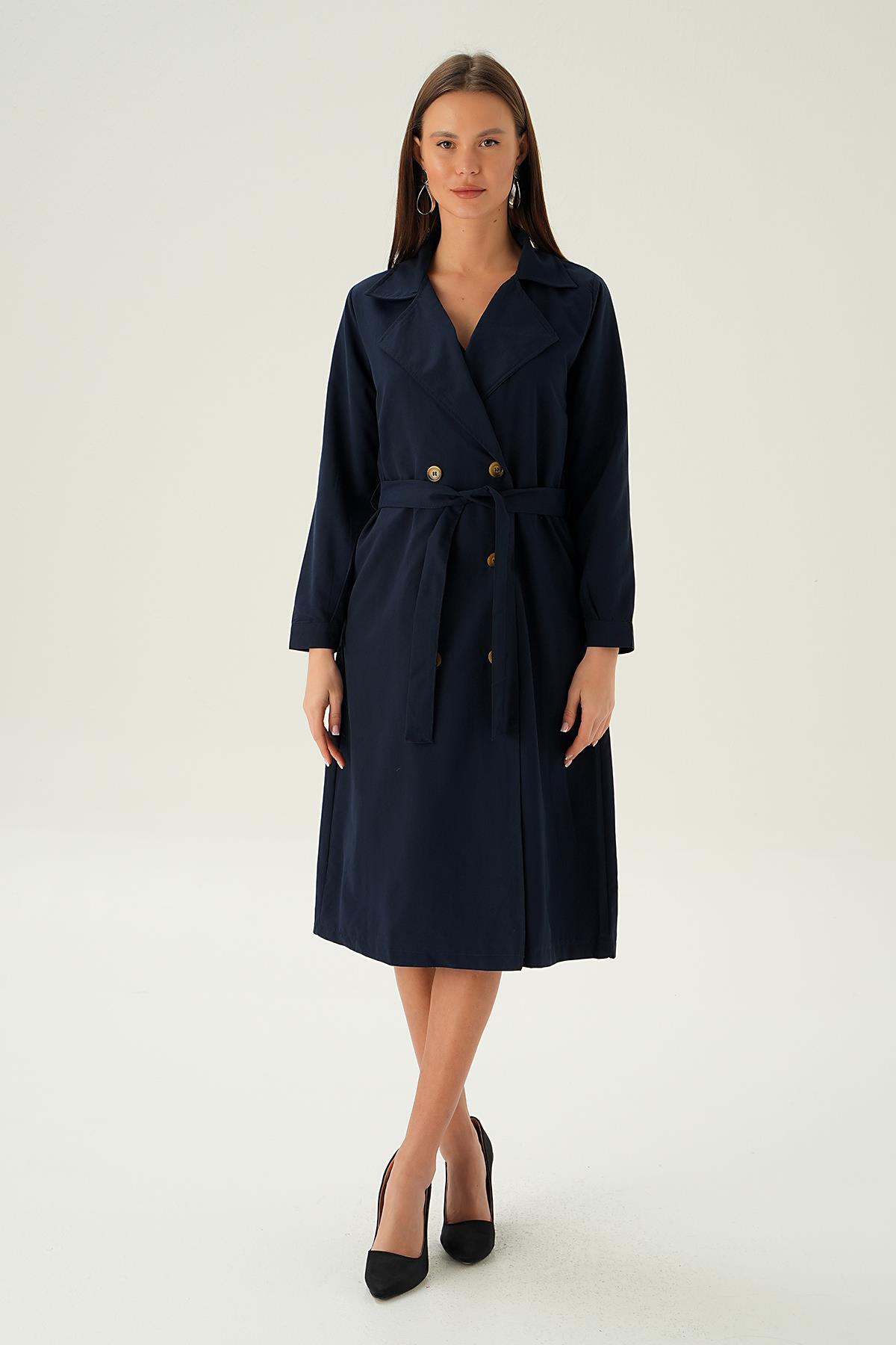 Laci Kemer Detay Düğmeli Trençkot 4102A - 6