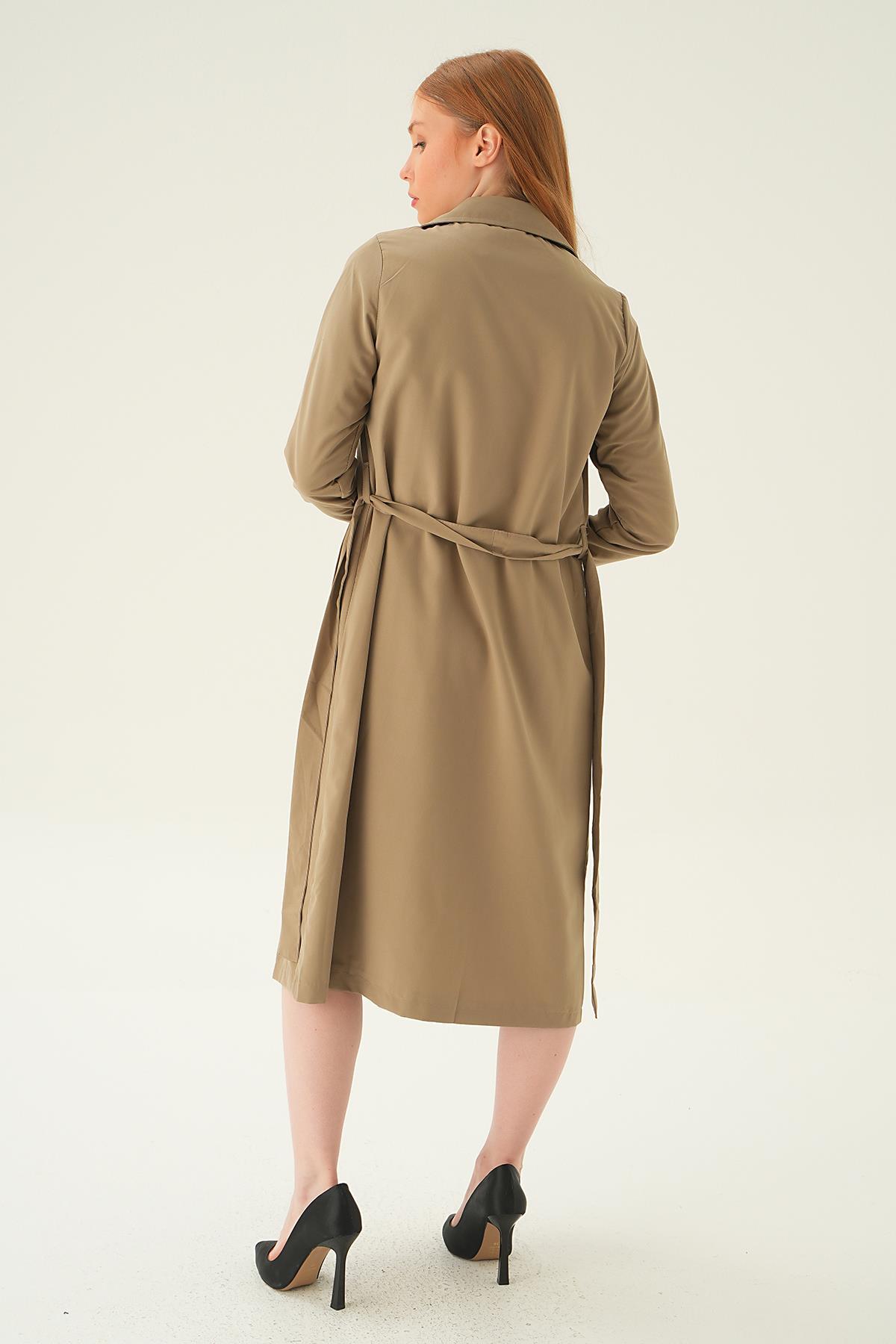 Kahve Parçalı Trençkot 4104A - 3