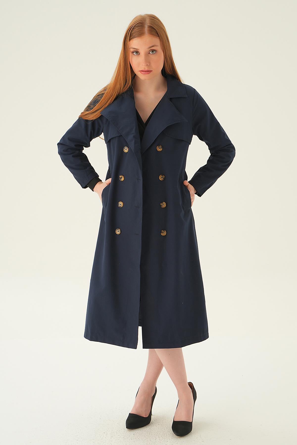 Laci Parçalı Trençkot 4104A - 1