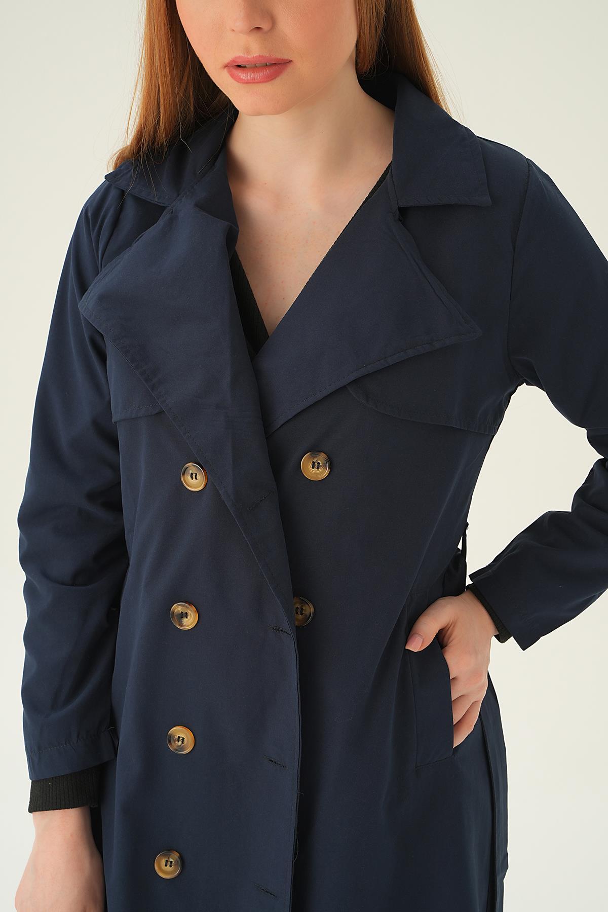 Laci Parçalı Trençkot 4104A - 5