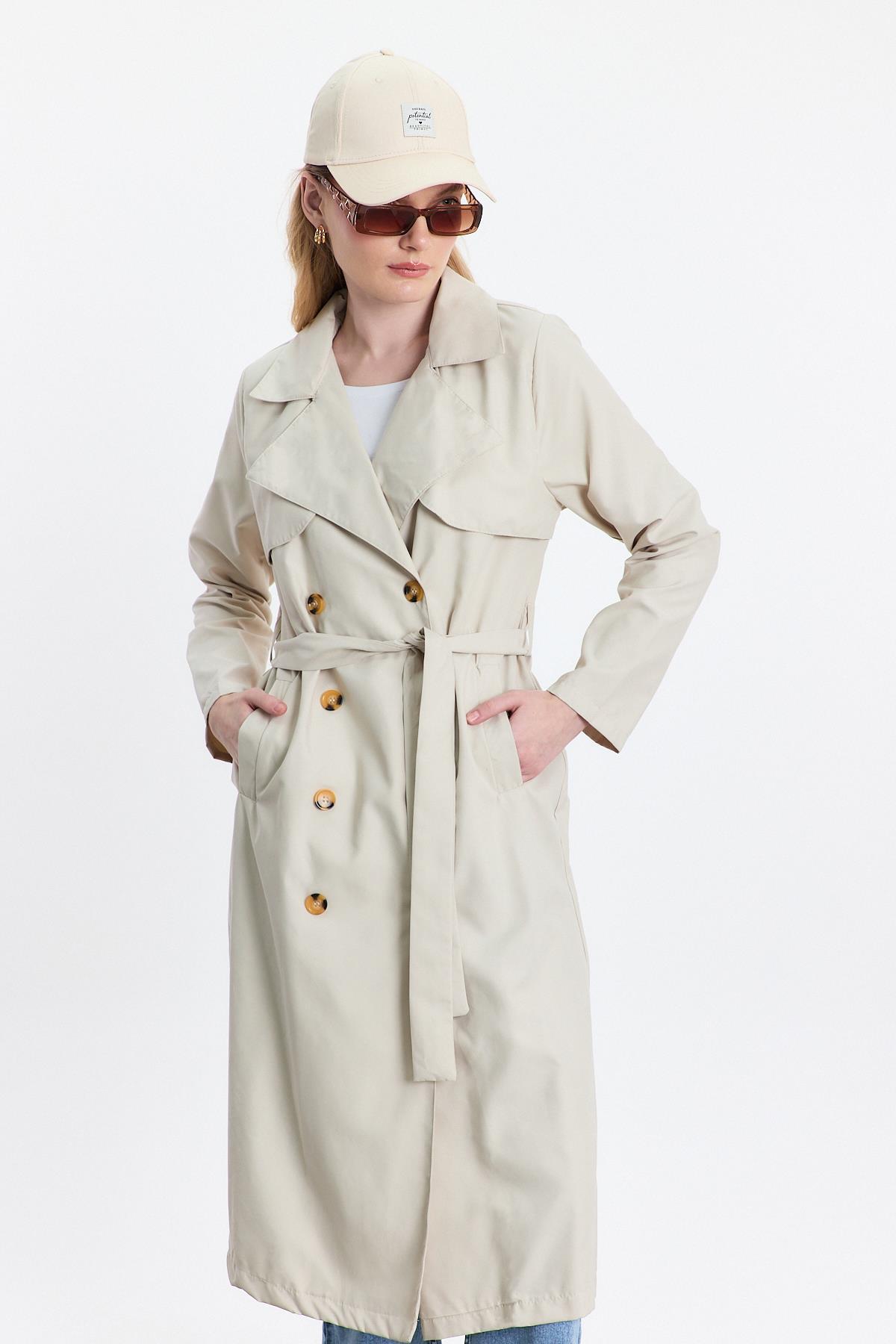 4104A Parçalı Trençkot Taş - 8