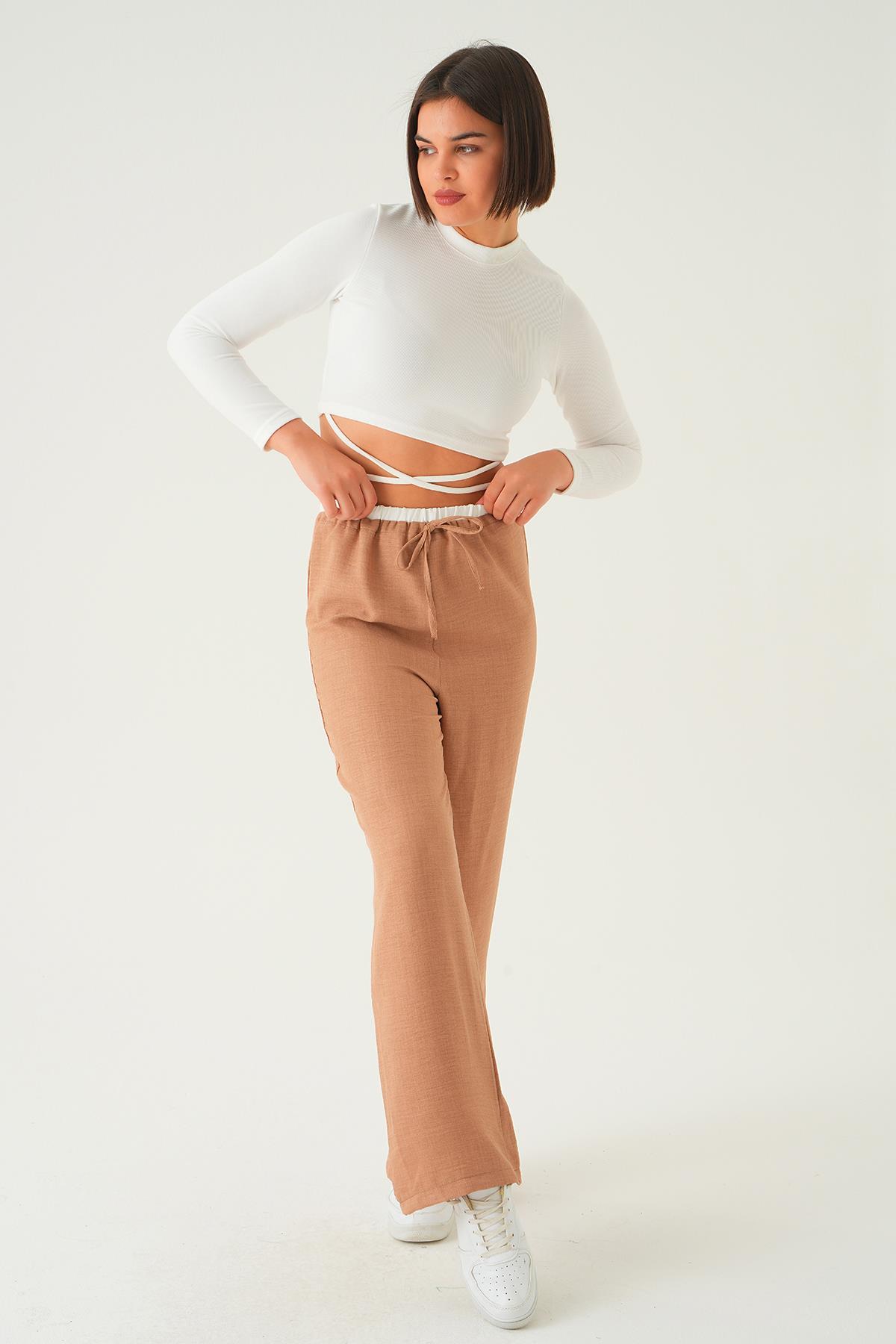 Vizon Bel Bağcık Detay Pantolon 4106A - 1