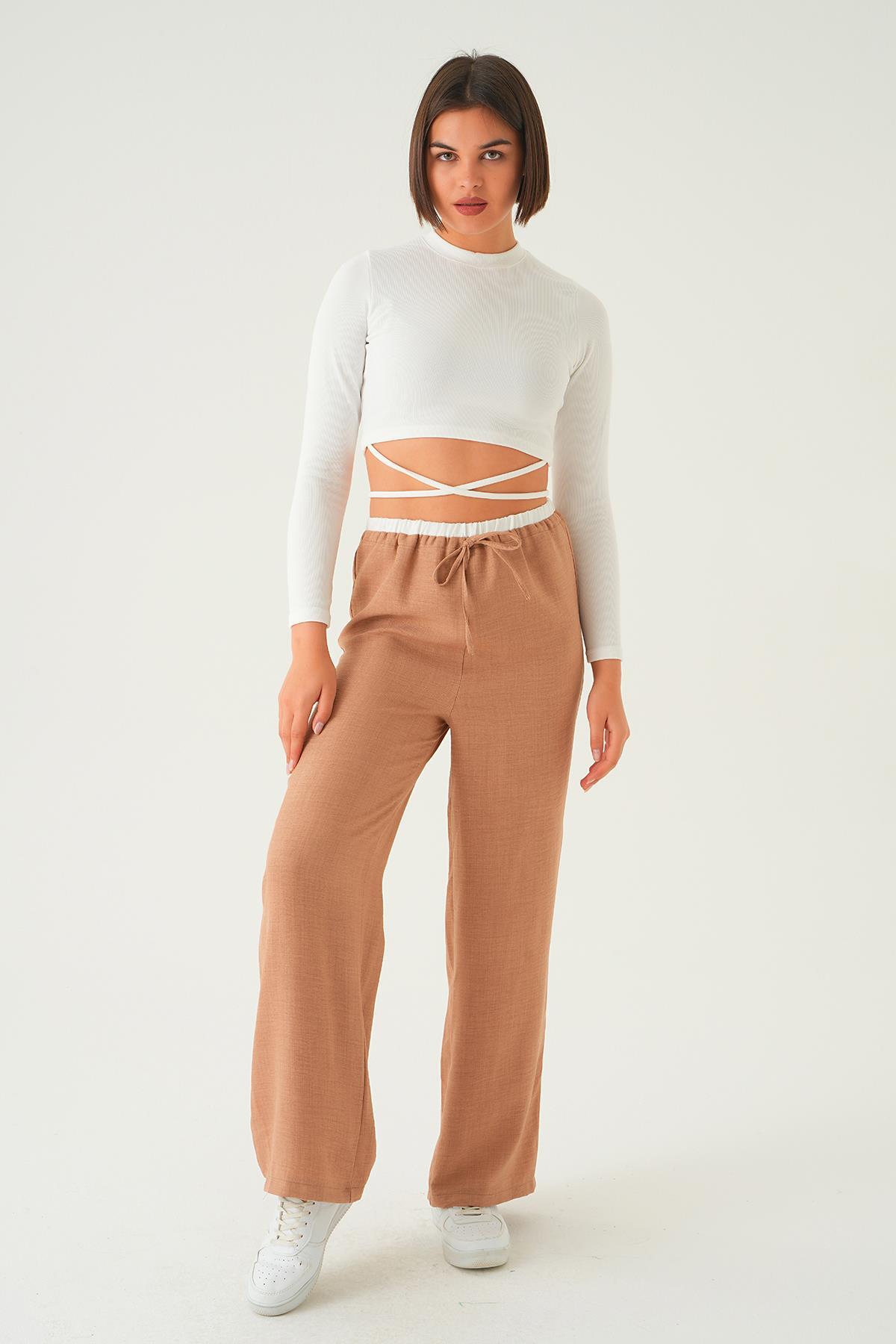 Vizon Bel Bağcık Detay Pantolon 4106A - 6