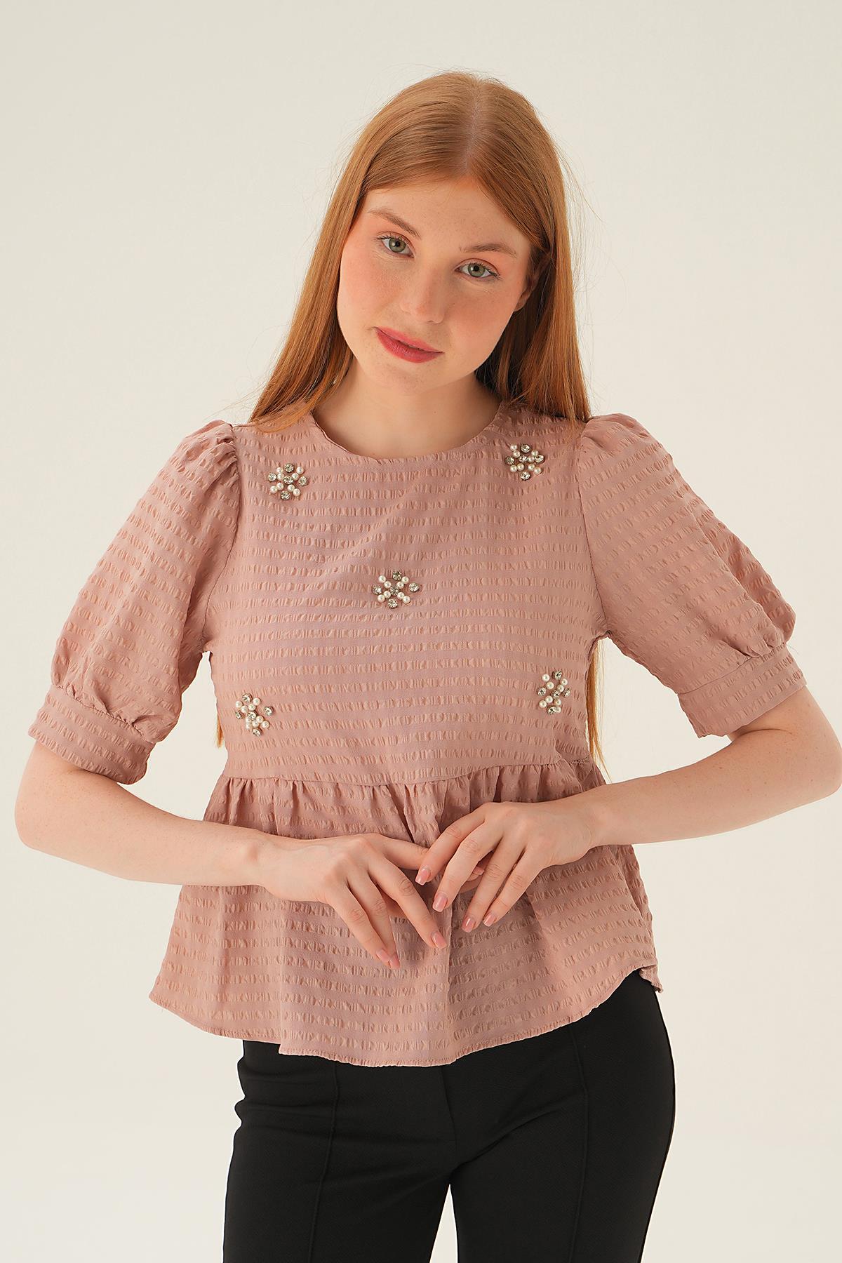 Camel Bisiklet Yaka Bluz 4106 