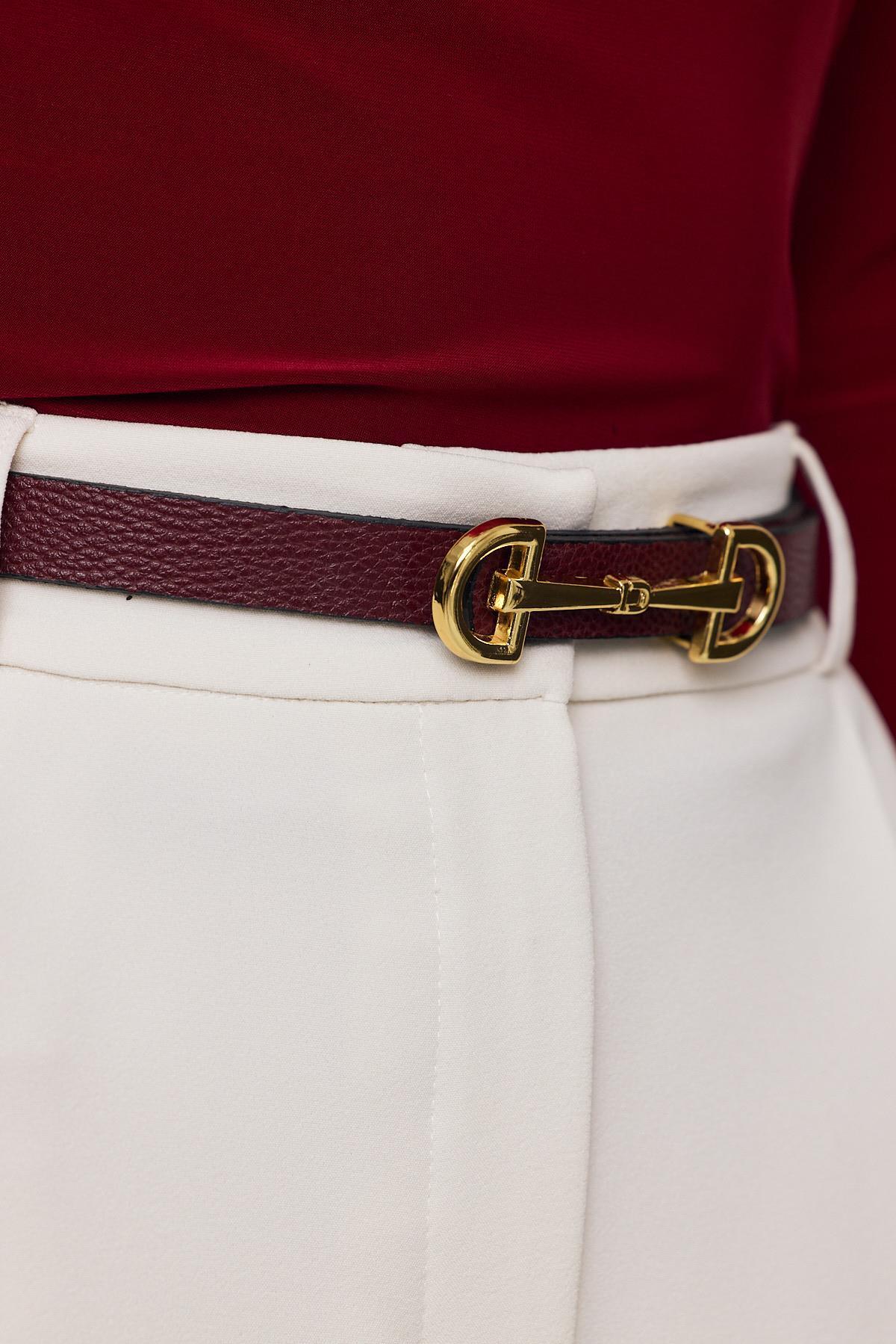 411 Uzun Tokalı Kemer Bordo 