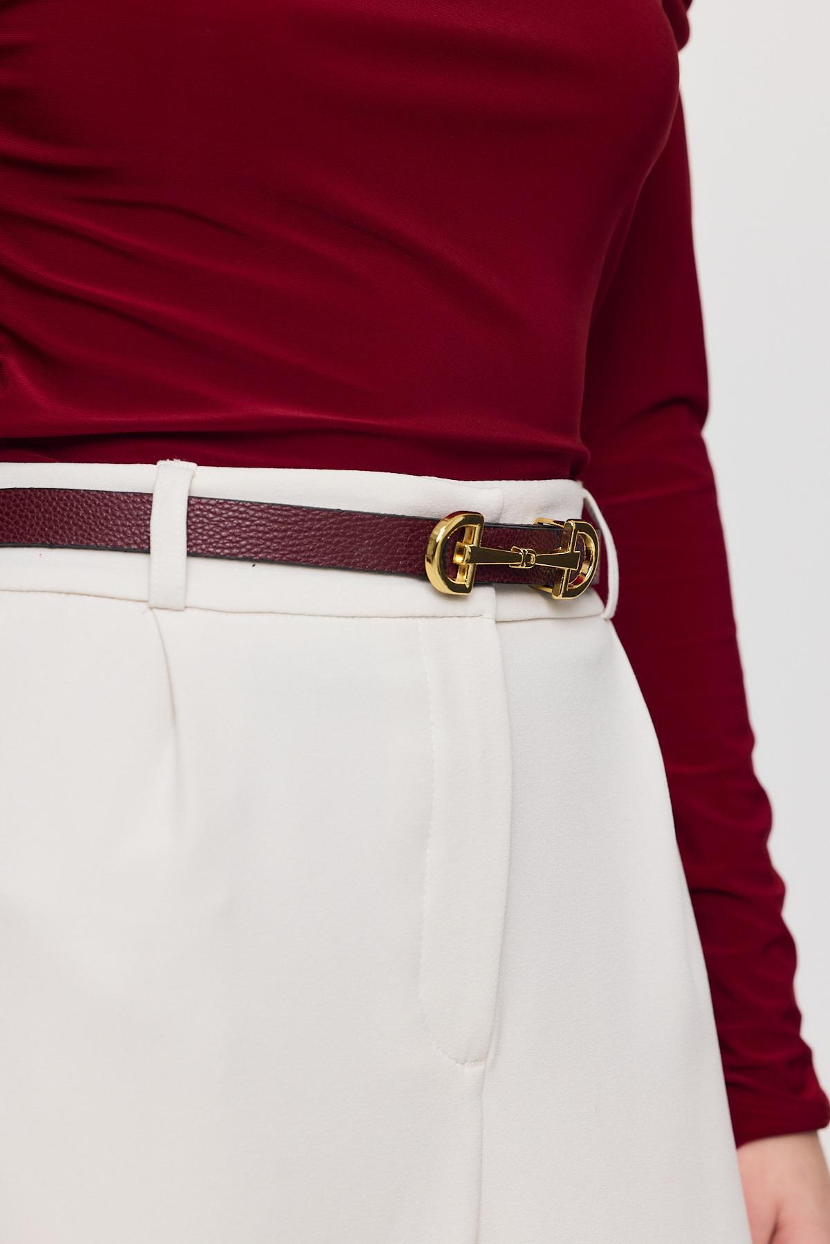 411 Uzun Tokalı Kemer Bordo - 2