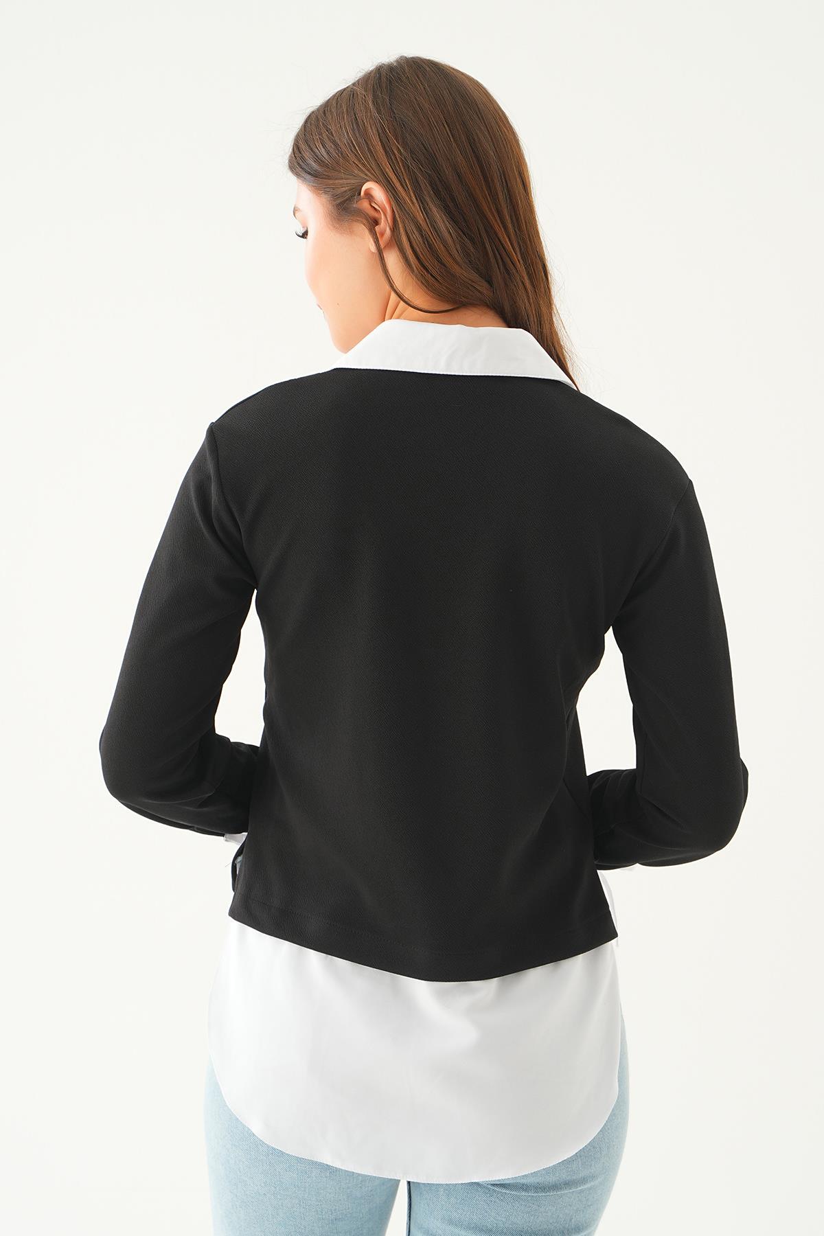 Siyah Gömlekli Bluz 4120A - 4