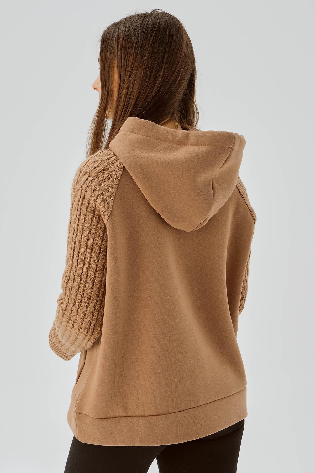 Bisküvi Kanguru Cep Kol Detay Sweat 4125 - 5