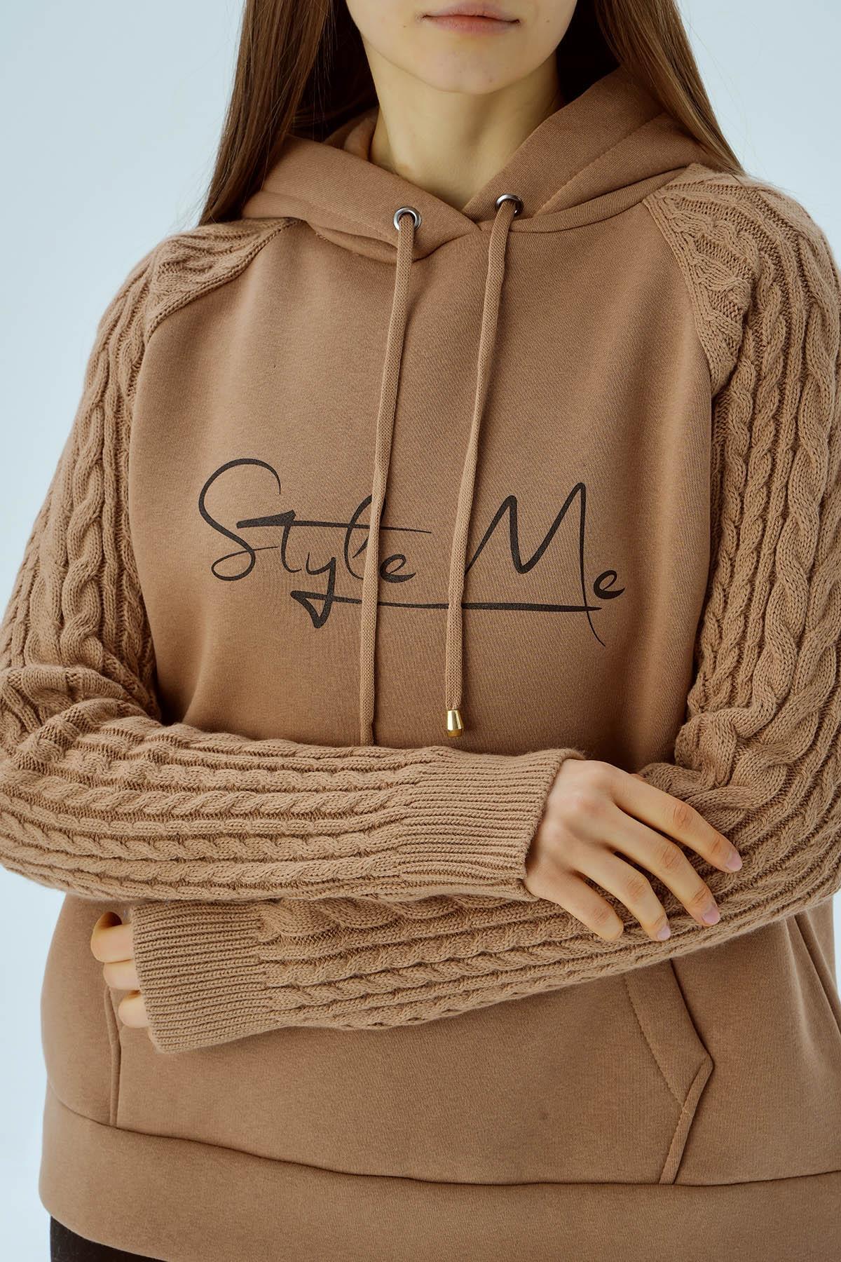 Bisküvi Kanguru Cep Kol Detay Sweat 4125 - 6