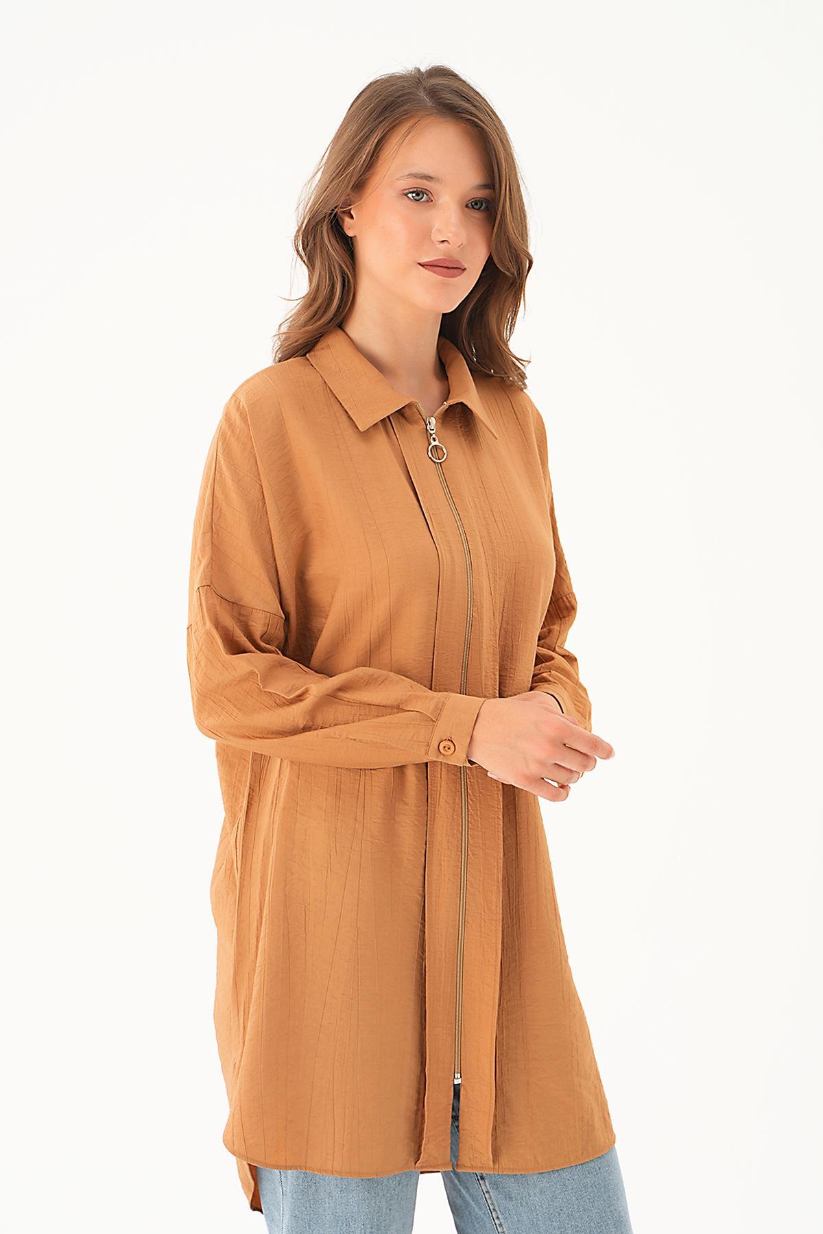 Bisküvi Fermuar Detay Tunik 4139A - 1