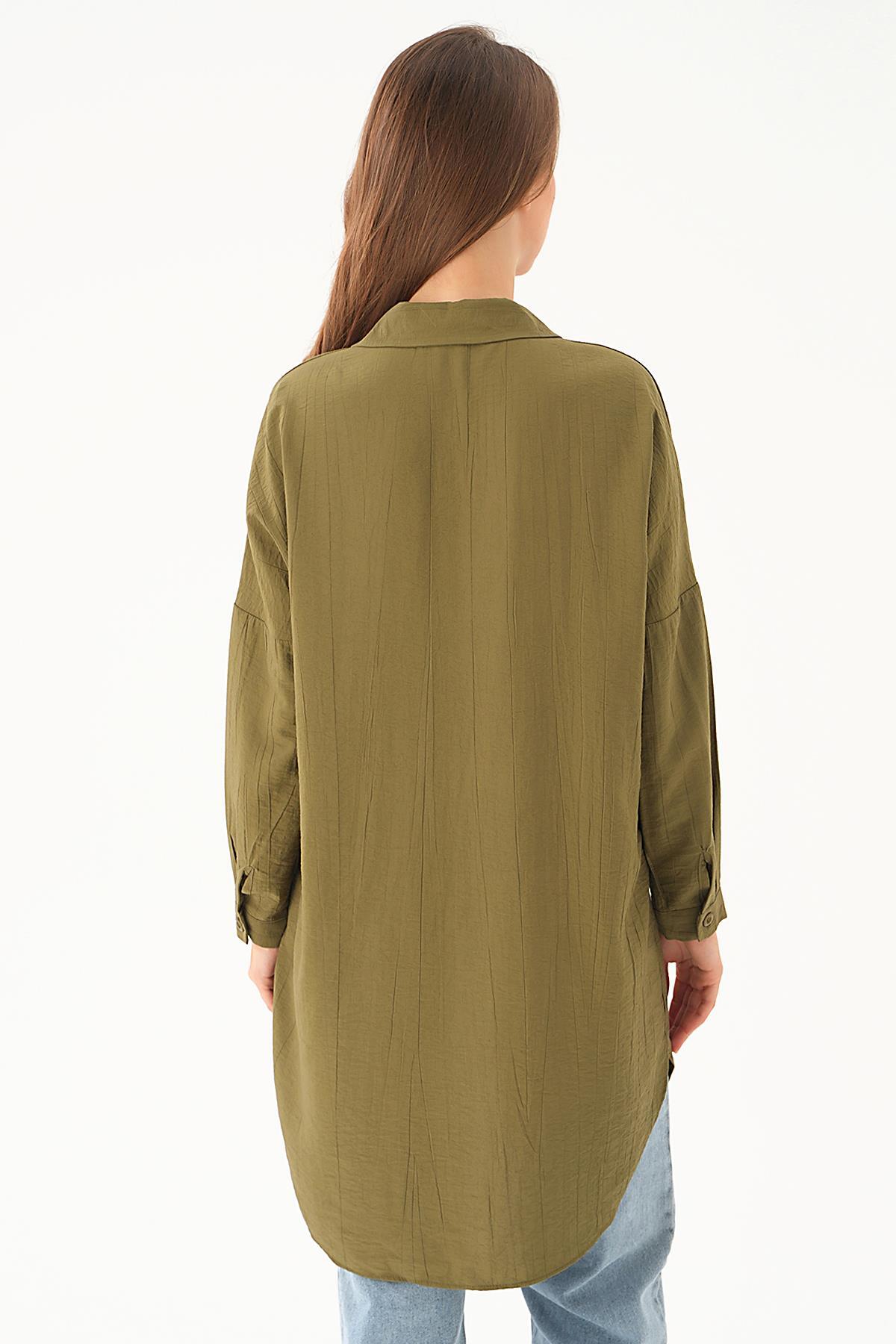 Haki Fermuar Detay Tunik 4139A - 5