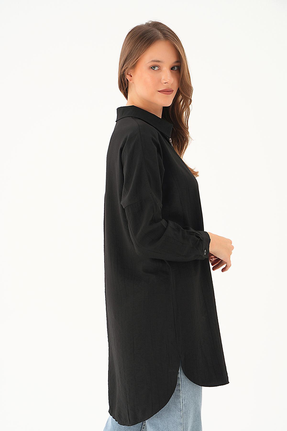 Siyah Fermuar Detay Tunik 4139A - 3