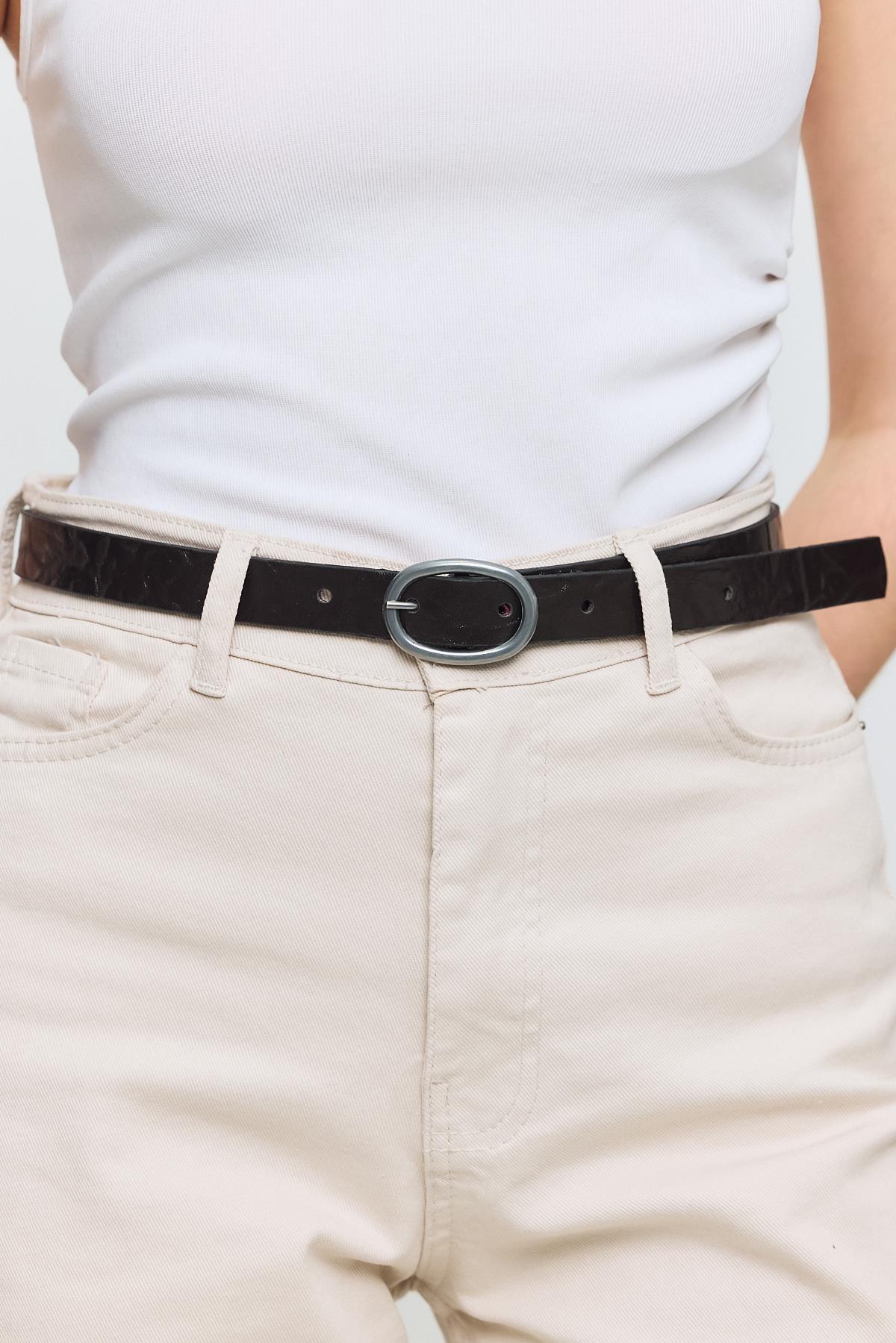 415 Yuvarlak Tokalı Kemer Acı Kahve - 4