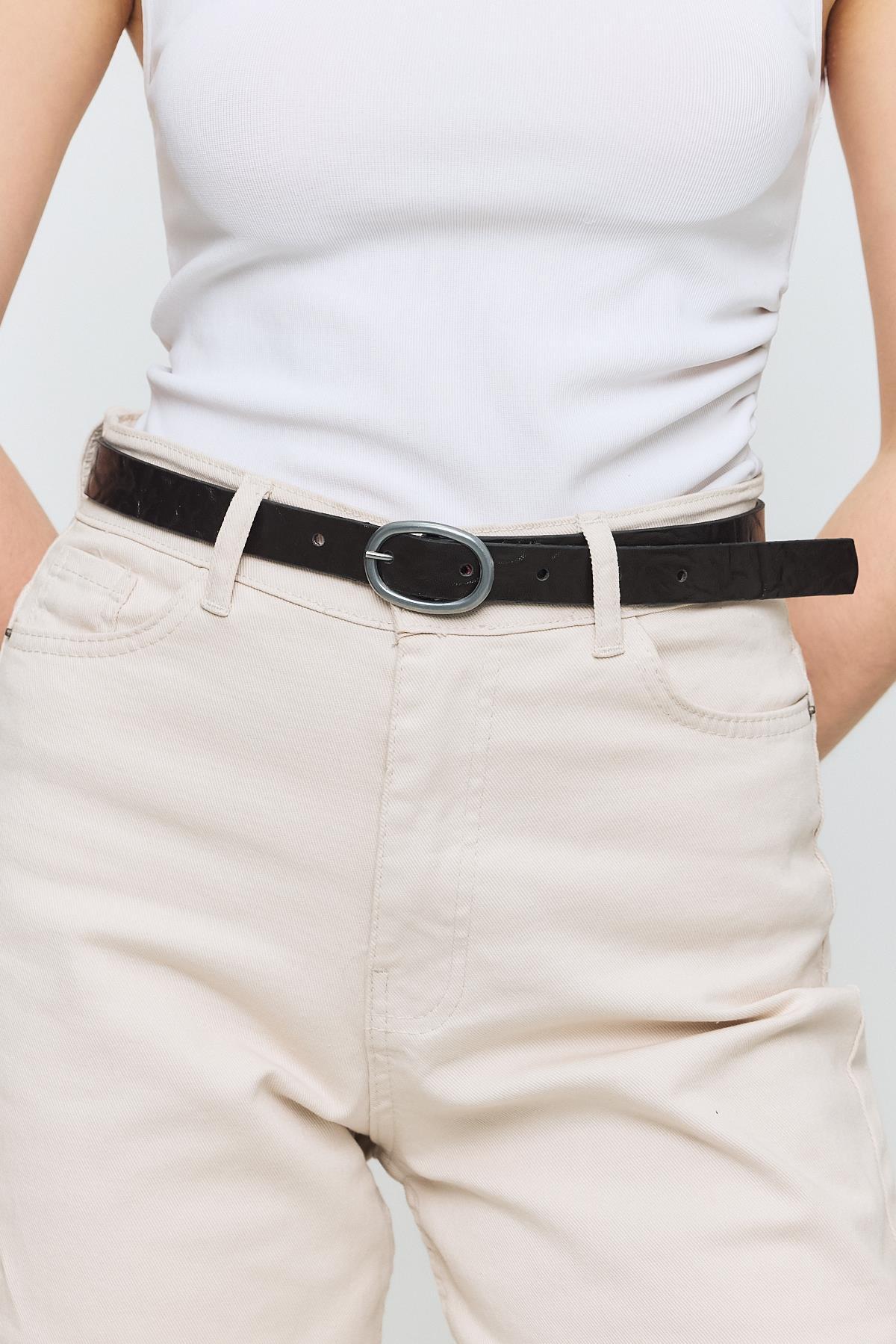 Acı Kahve Yuvarlak Tokalı Kemer 415 - 1