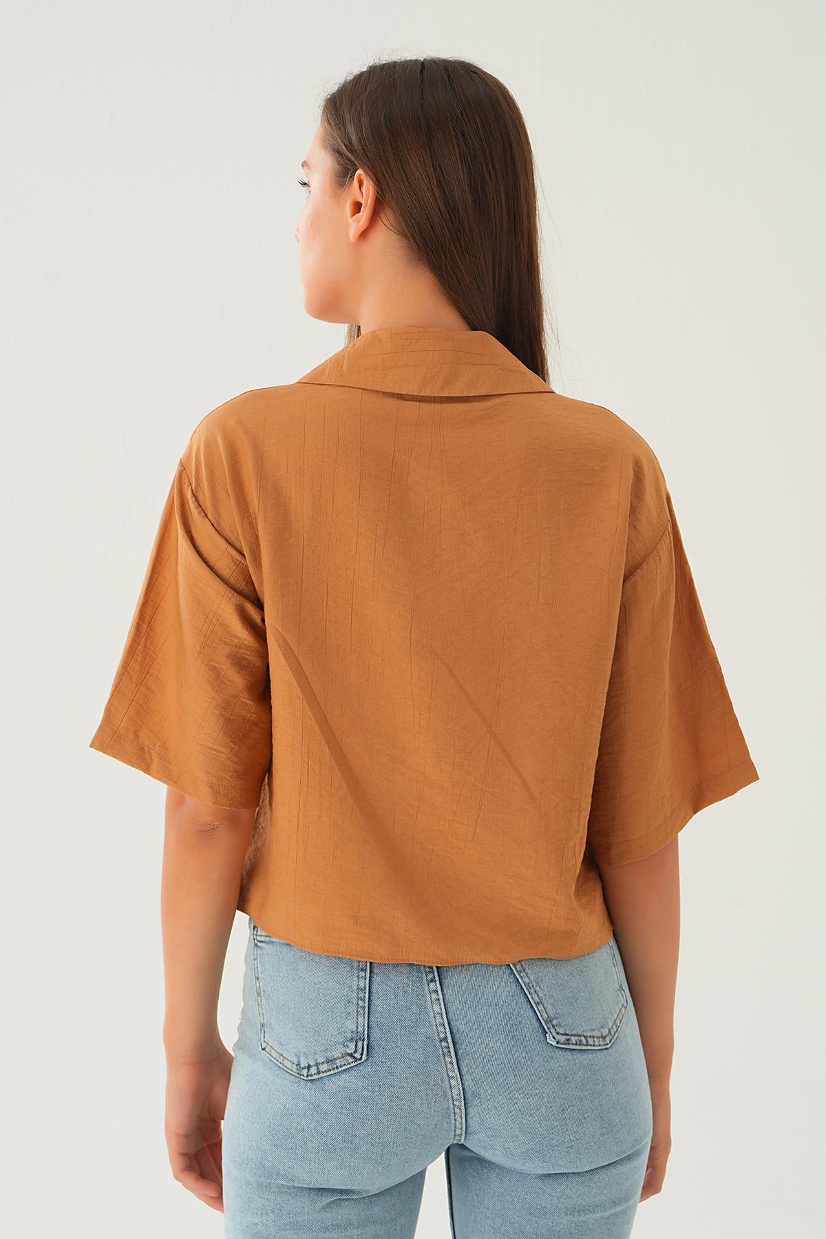 Bisküvi Oversize Kısa Gömlek 4159A - 5