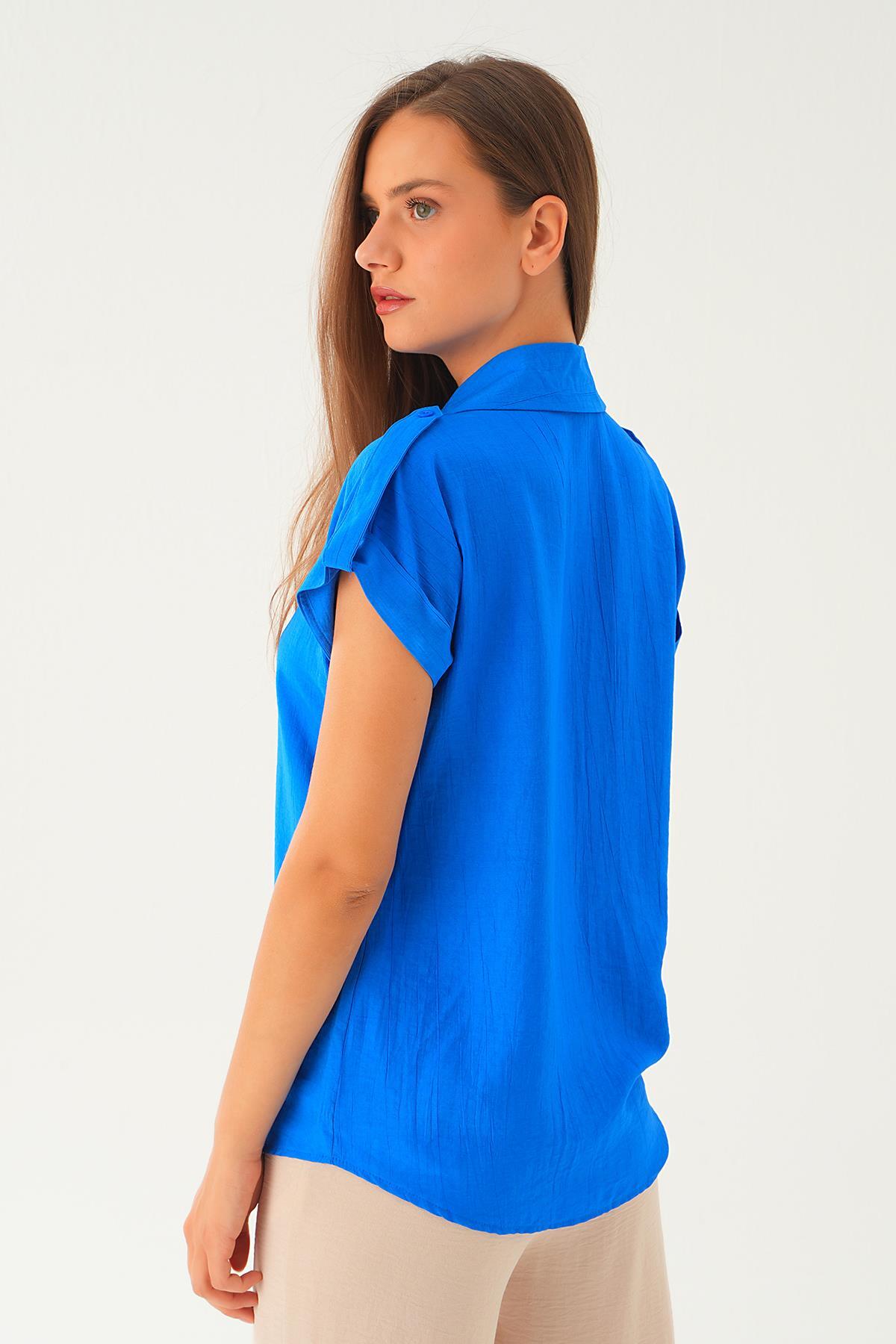 Saks Kısa Kol Gömlek 4160A - 5