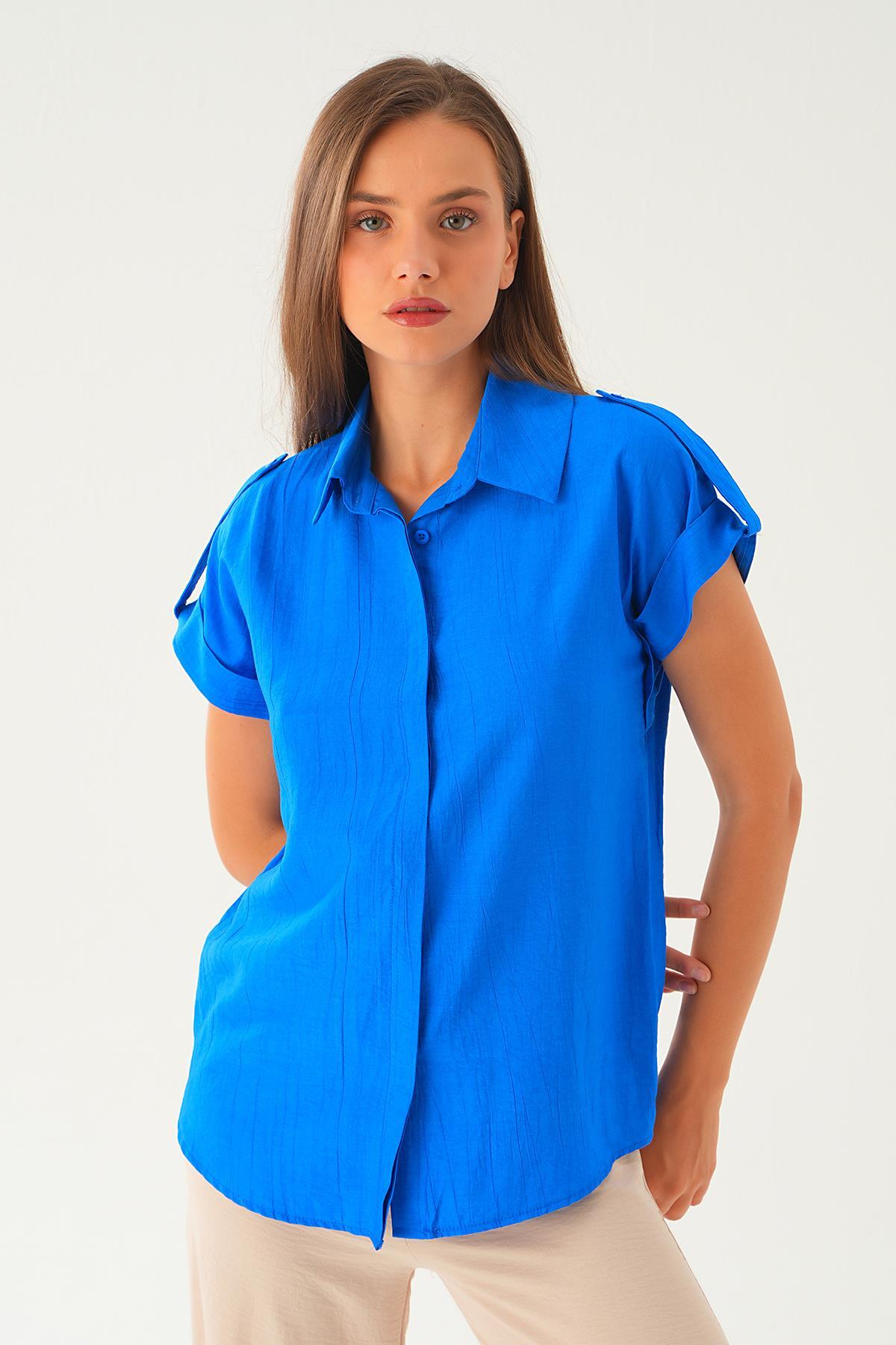 Saks Kısa Kol Gömlek 4160A - 3