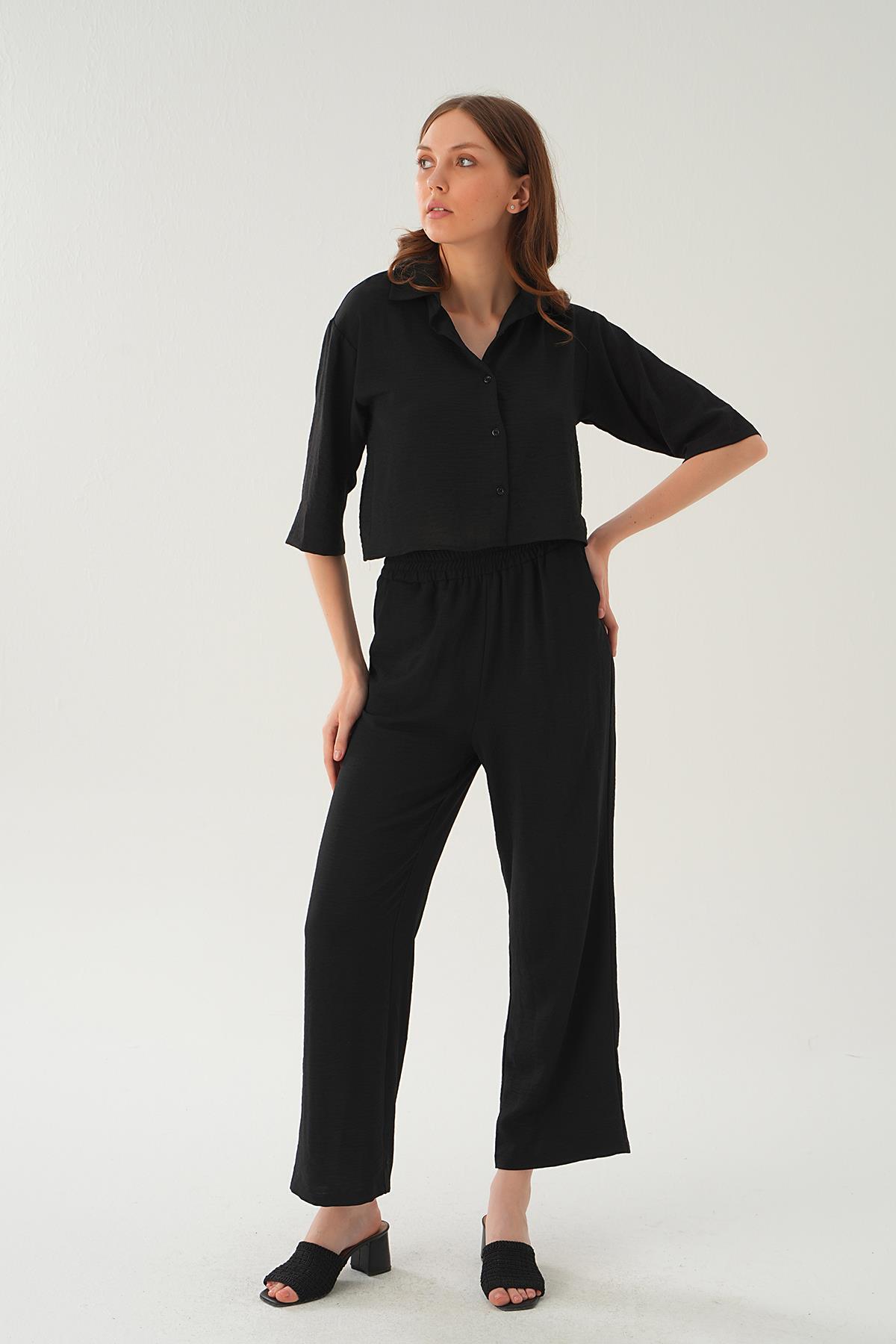 Siyah Gömlek Detay Pantolon Takım 4161A - 3