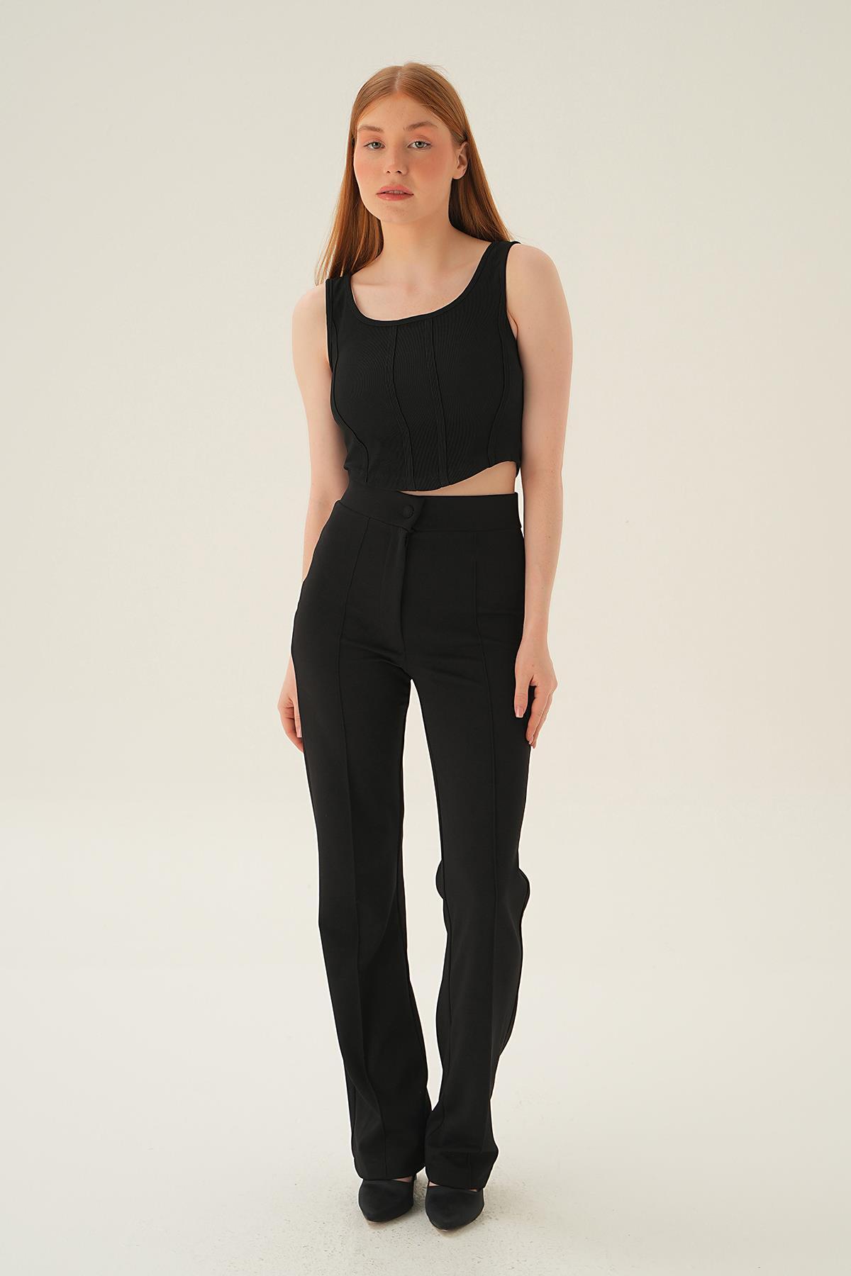 4168A Çıma Detay Bluz Siyah - 6