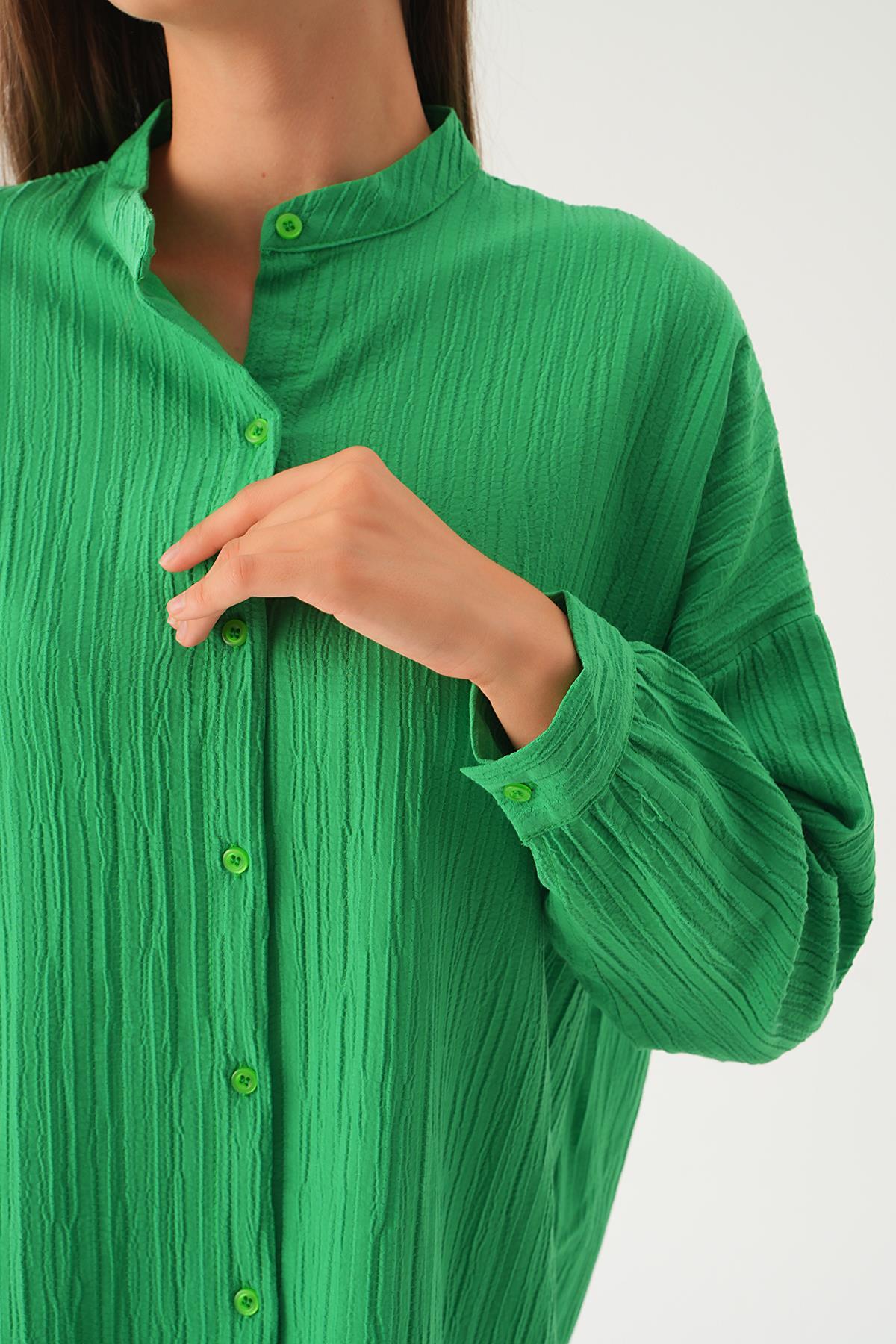 Benetton Yeşili Hakim Yaka Tunik 4172A - 6